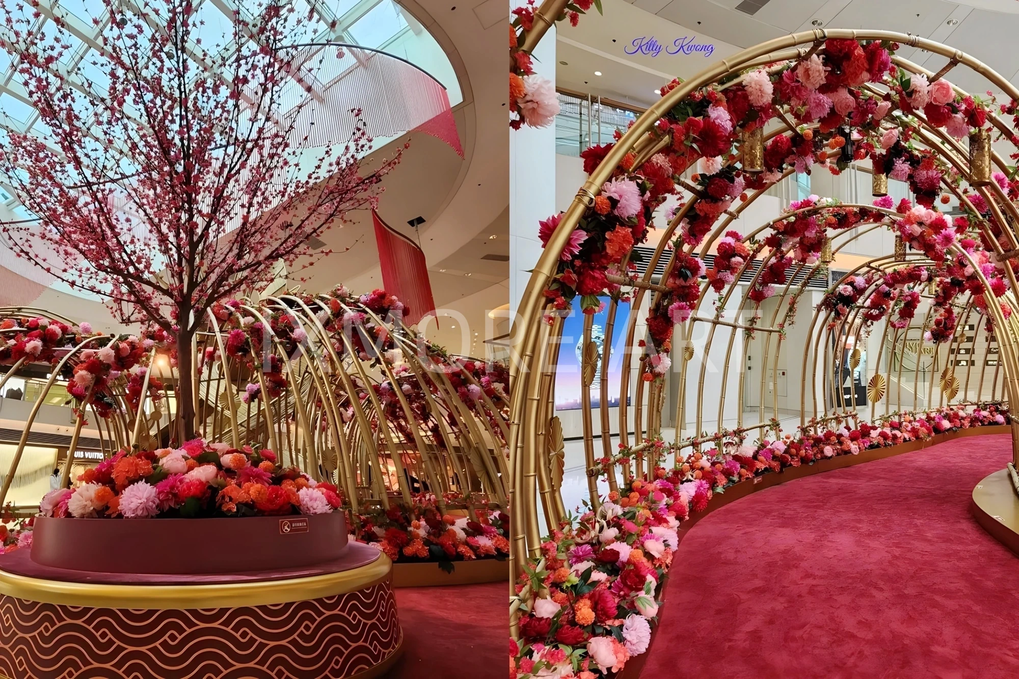 Large-scale handwoven public art installation custom – shopping mall giant woven sculpture factory view(11)