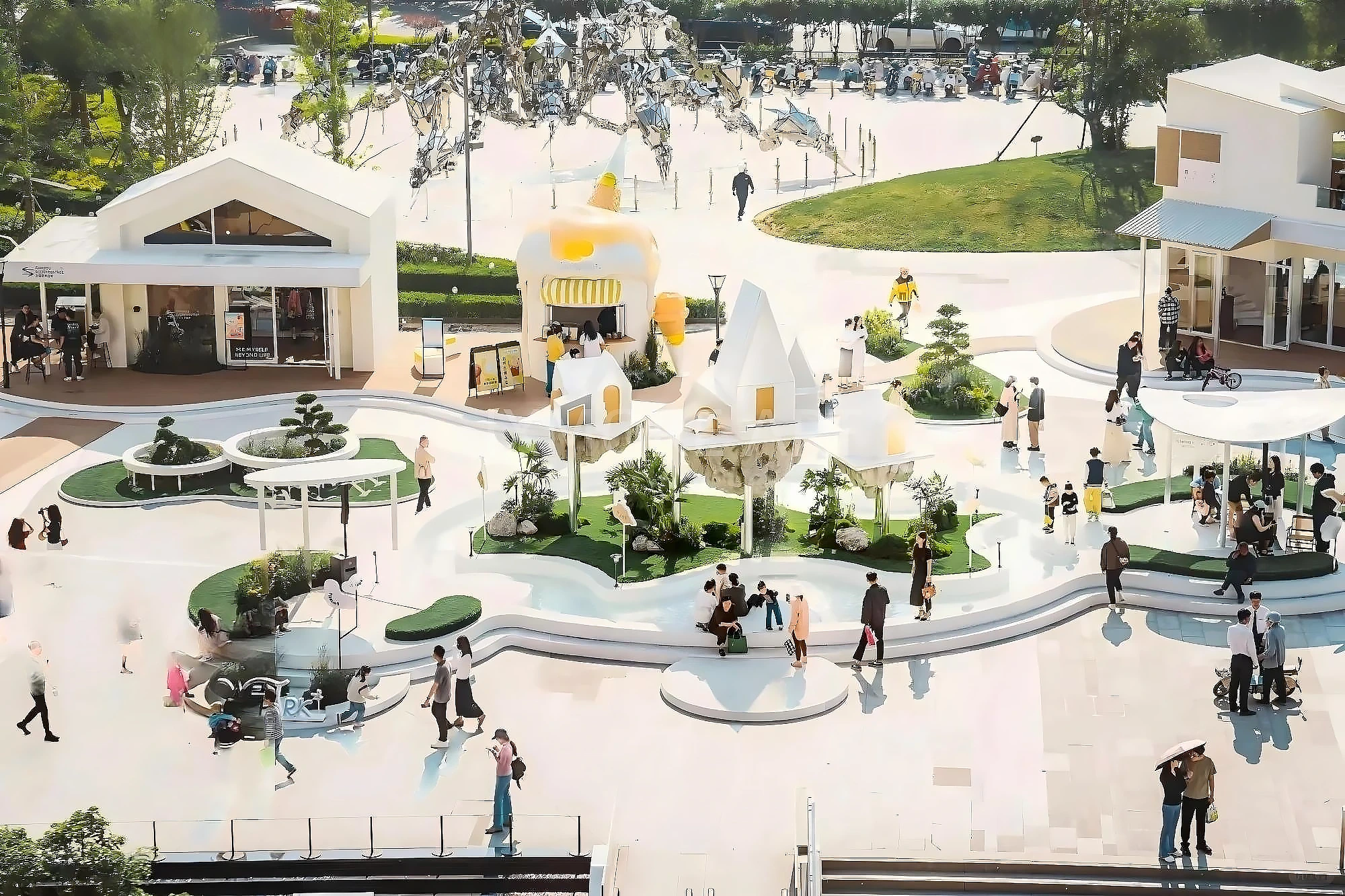 Mall art installation full view, immersive romantic town full props for commercial block scene creation, immersive props custom fabricated by art factory(1)