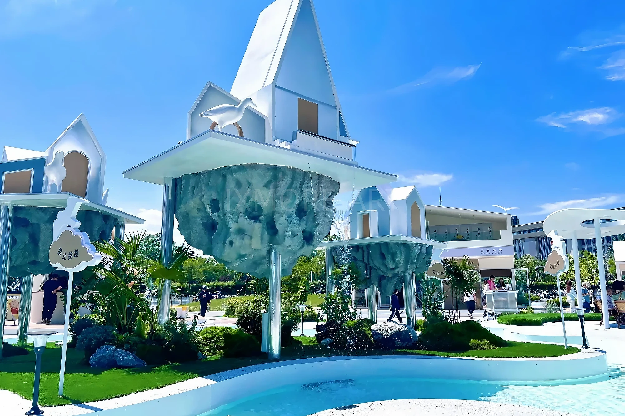 Mall art installation full view, immersive romantic town full props for commercial block scene creation, immersive props custom fabricated by art factory(2)