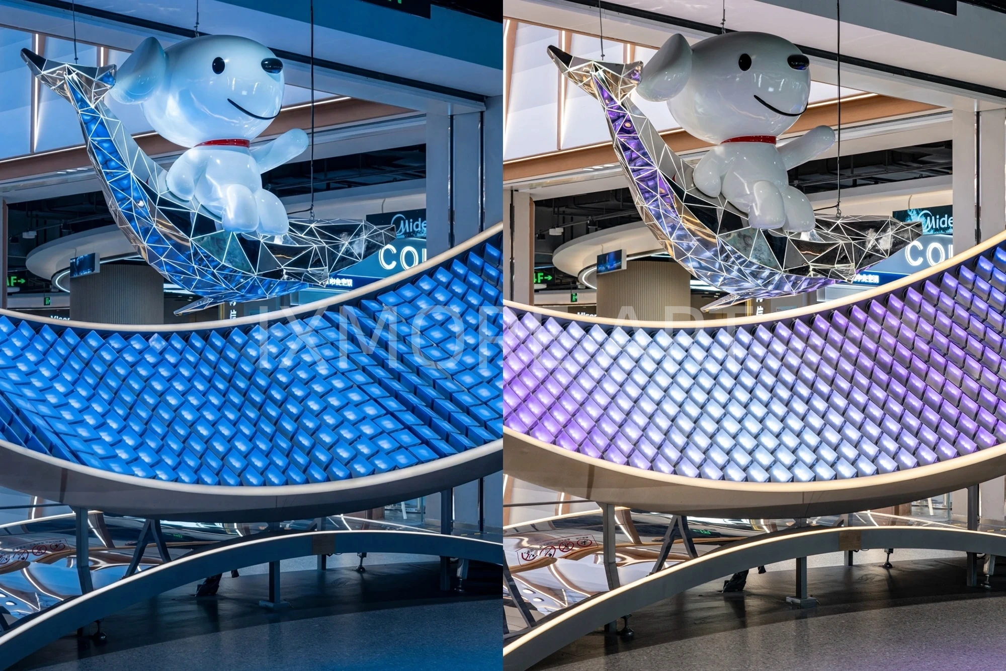 JD Brand Custom Matrix Kinetic Interactive Installation - Mall Art Display Factory Custom(10)