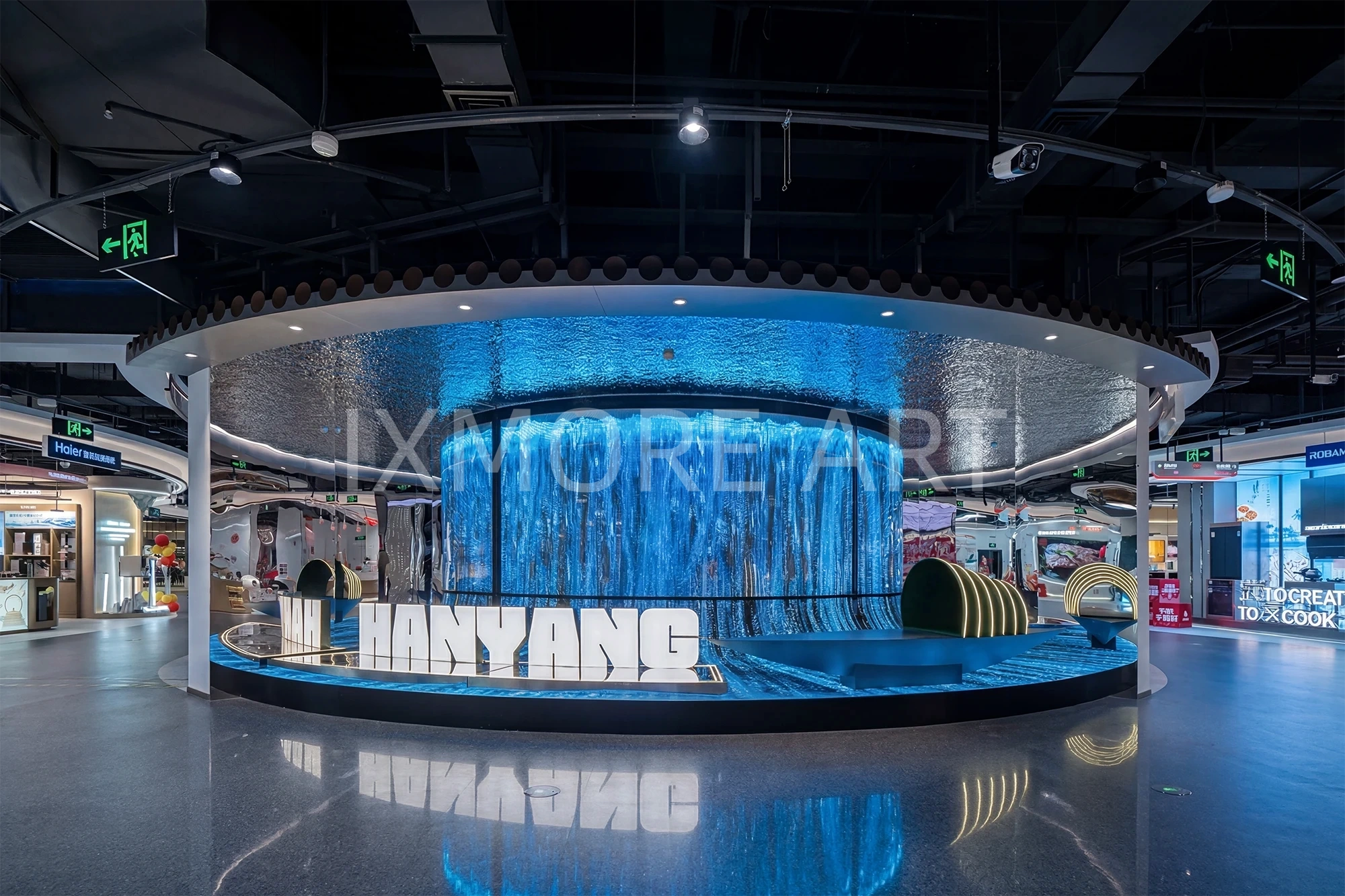 JD Brand Custom Matrix Kinetic Interactive Installation - Mall Art Display Factory Custom(12)