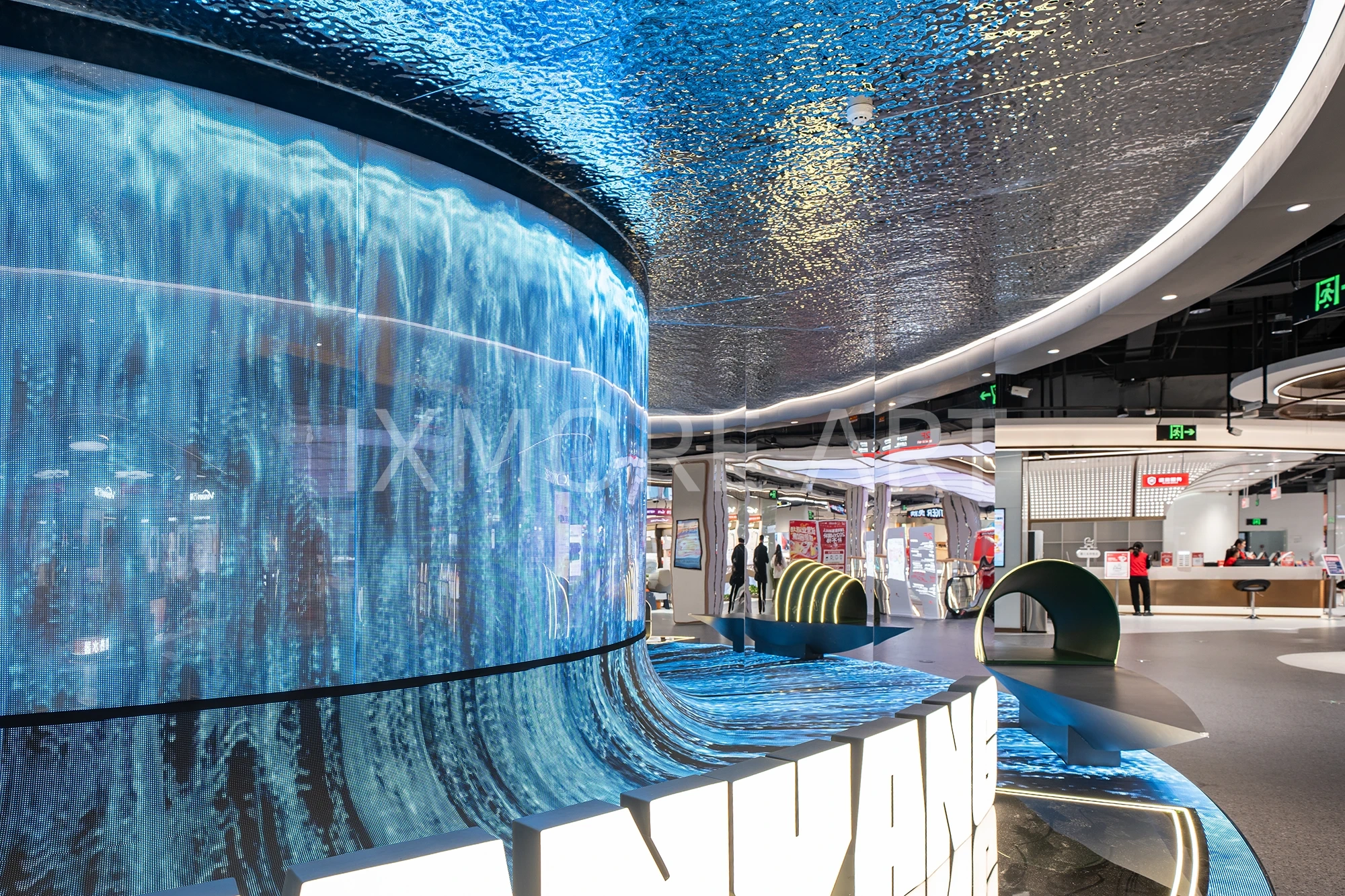JD Brand Custom Matrix Kinetic Interactive Installation - Mall Art Display Factory Custom(13)