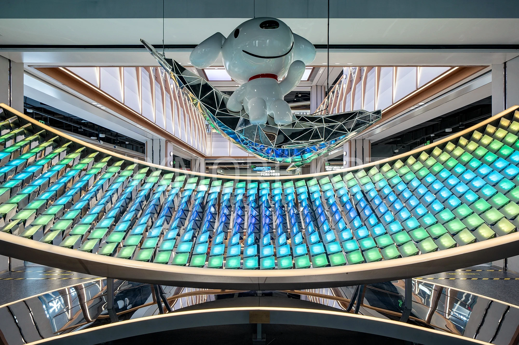 JD Brand Custom Matrix Kinetic Interactive Installation - Mall Art Display Factory Custom(2)
