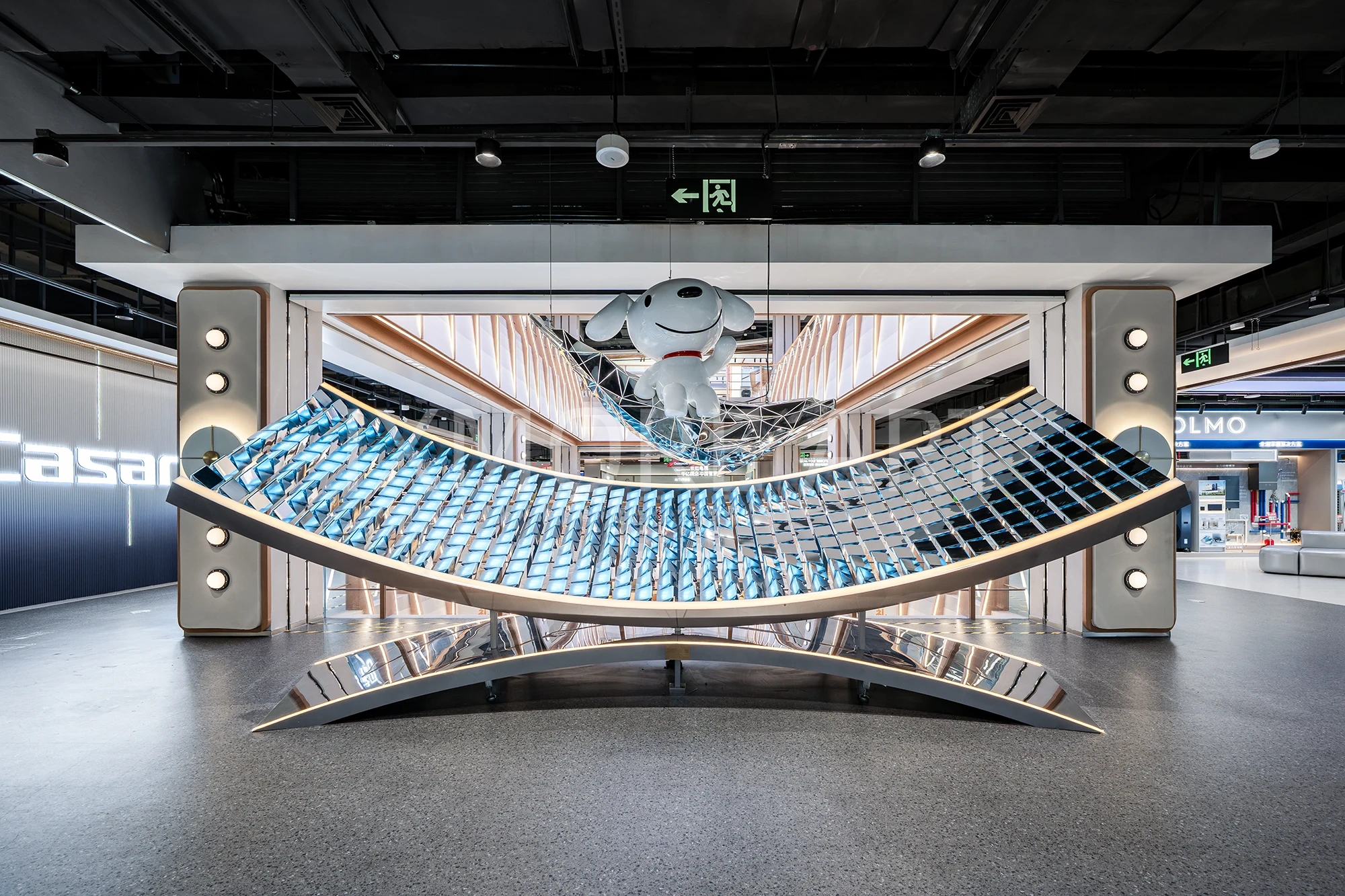 JD Brand Custom Matrix Kinetic Interactive Installation - Mall Art Display Factory Custom(3)