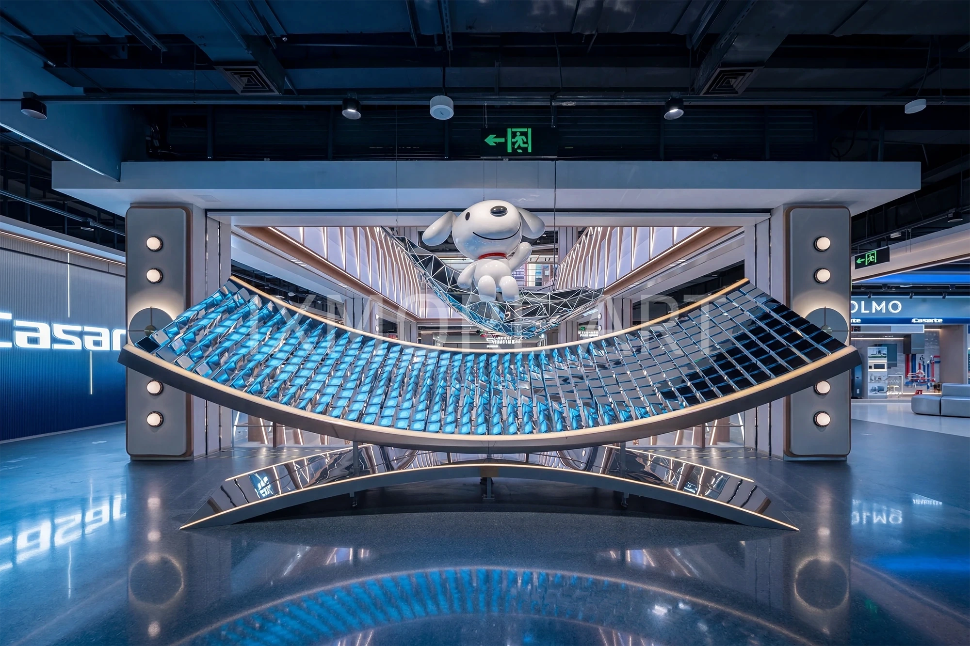 JD Brand Custom Matrix Kinetic Interactive Installation - Mall Art Display Factory Custom(4)