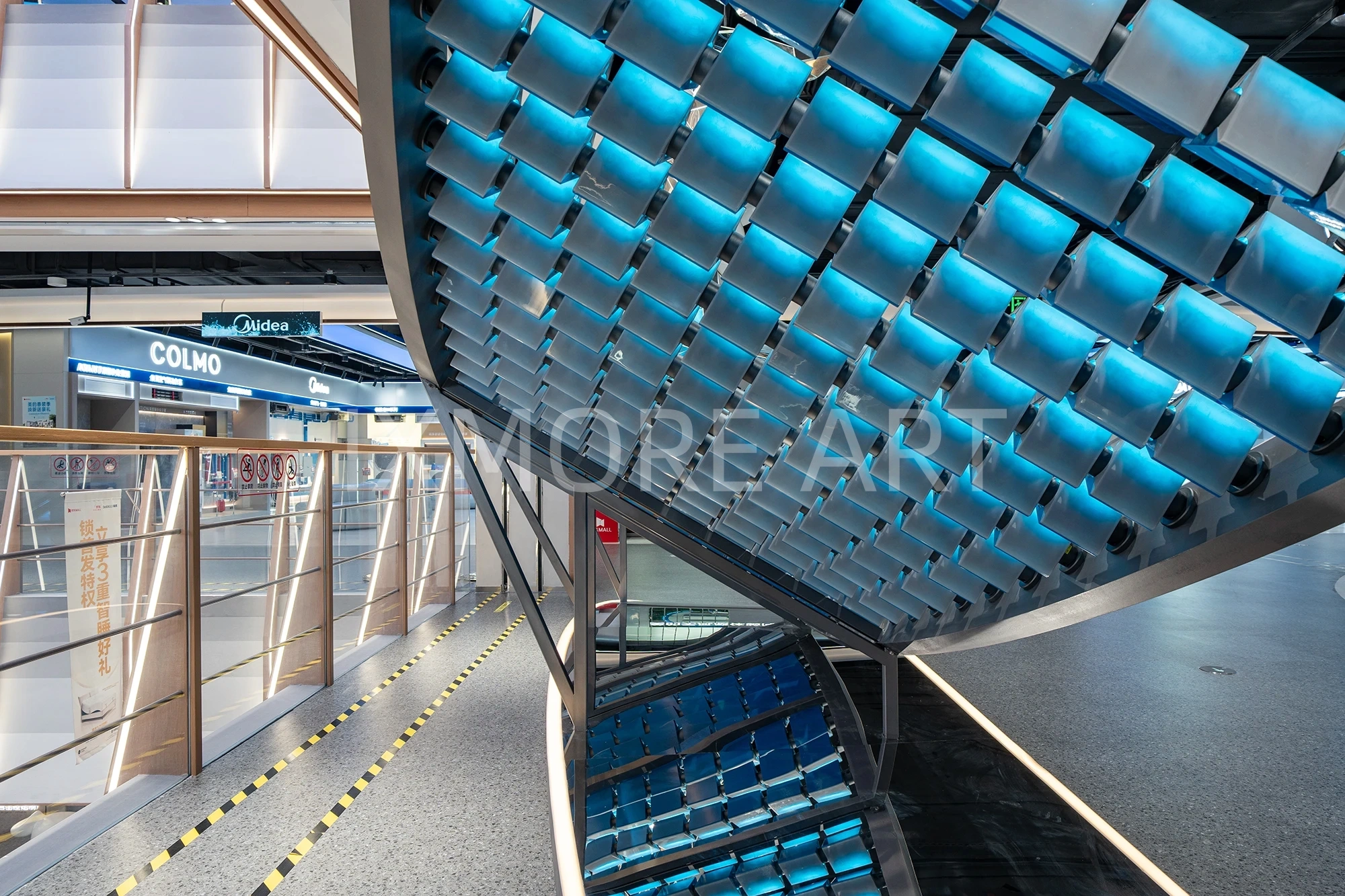 JD Brand Custom Matrix Kinetic Interactive Installation - Mall Art Display Factory Custom(7)