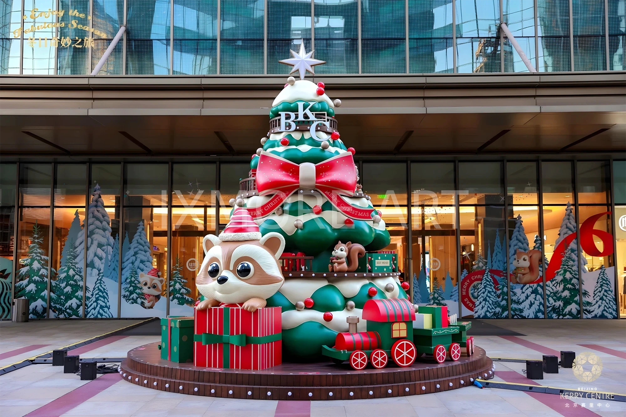 Custom Christmas art installation at Kerry Centre mall – large-scale holiday photo prop for retail spaces(1)