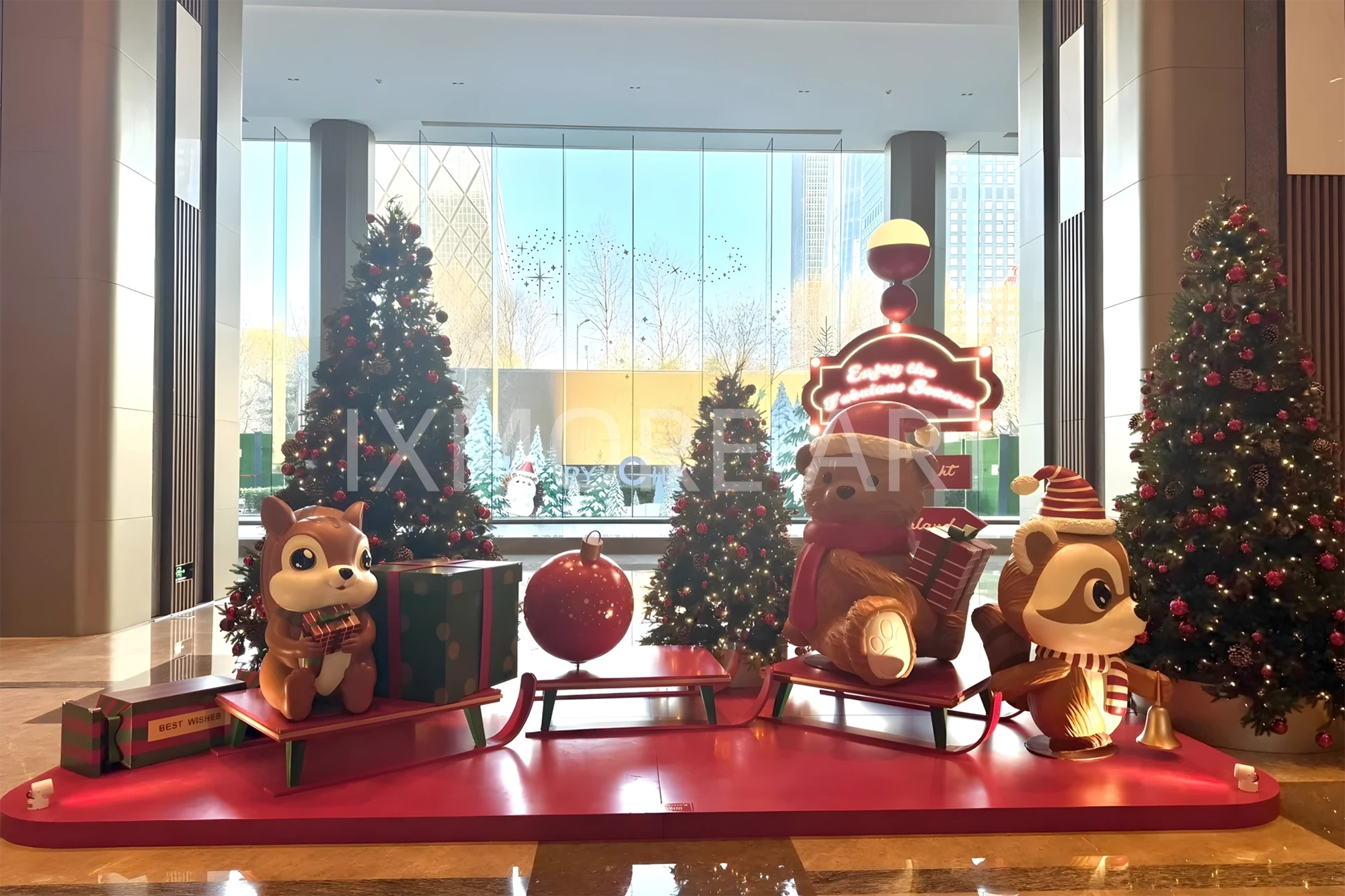 Custom Christmas art installation at Kerry Centre mall – large-scale holiday photo prop for retail spaces(12)