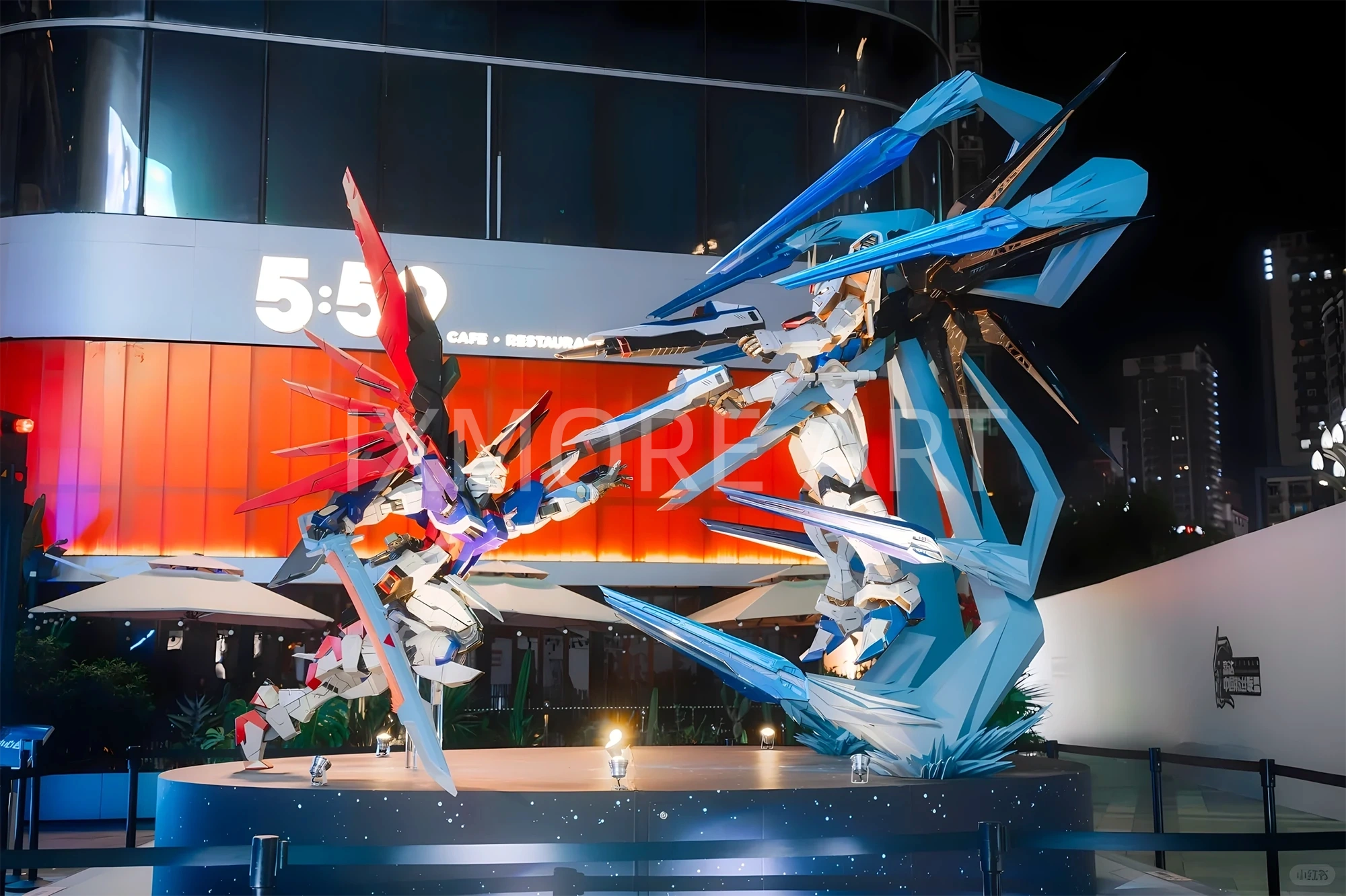 Custom large-scale anime art sculpture installation from fabrication factory(6)