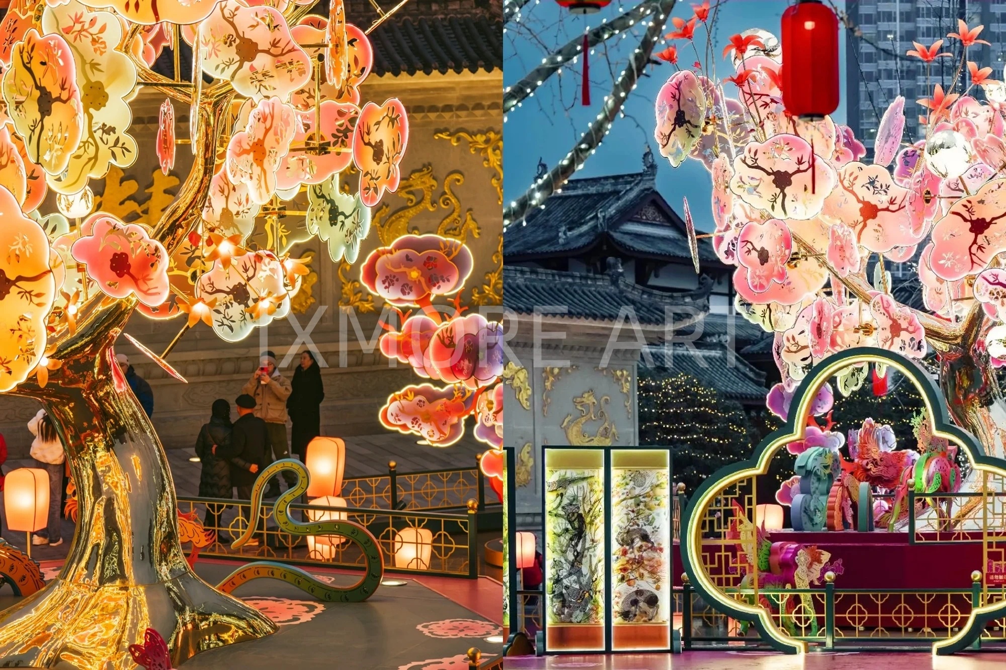 Immersive installation custom for shopping mall, interactive art walkway with lighting and mirrors, factory-made, Instagrammable experience(5)
