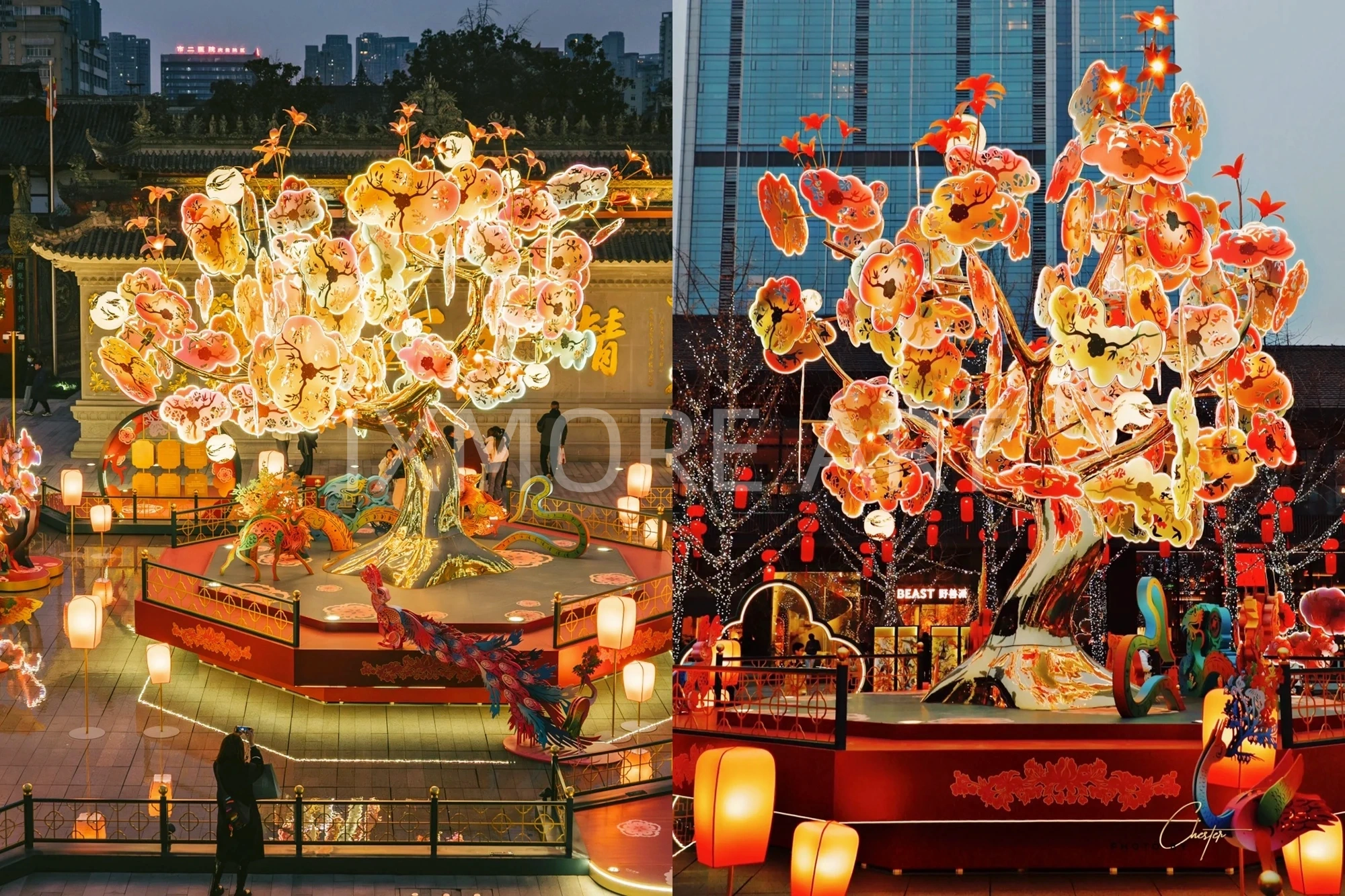 Immersive installation custom for shopping mall, interactive art walkway with lighting and mirrors, factory-made, Instagrammable experience(8)