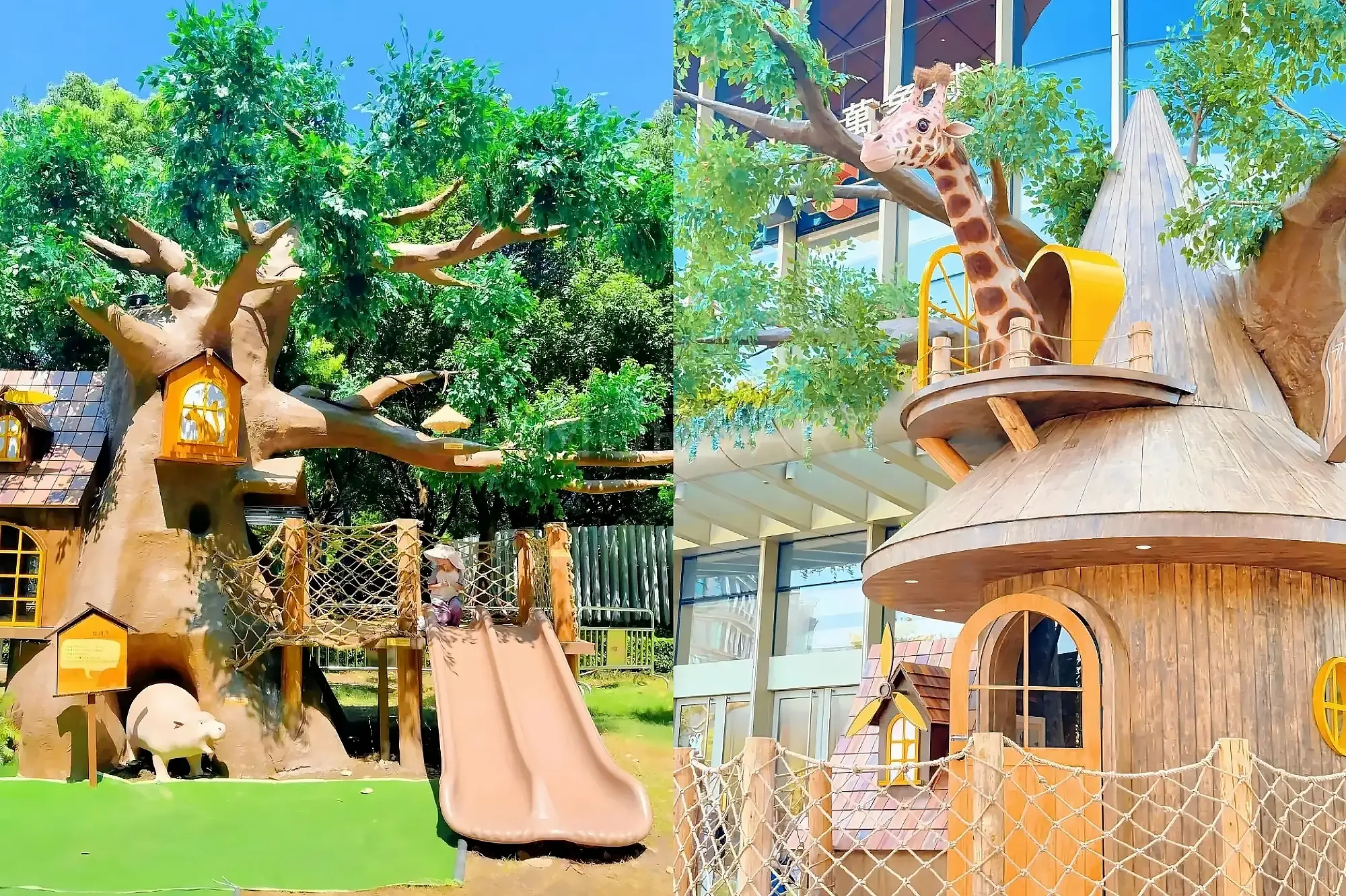 Mall forest tree house full scene, custom art installation factory themed scene creation, internet-famous prop fabrication, amusement park scene prop real shot(11)