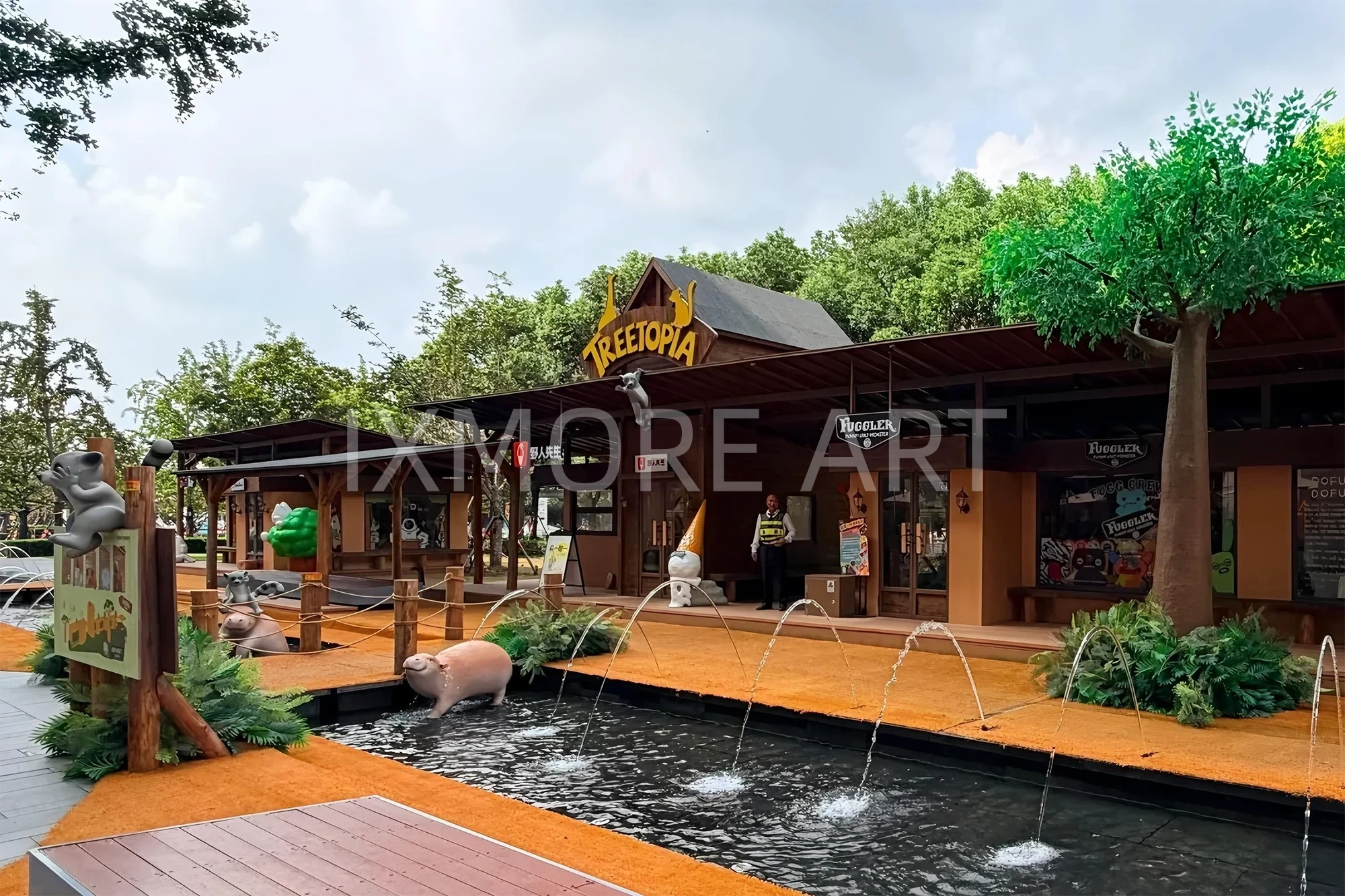 Mall forest tree house full scene, custom art installation factory themed scene creation, internet-famous prop fabrication, amusement park scene prop real shot(14)