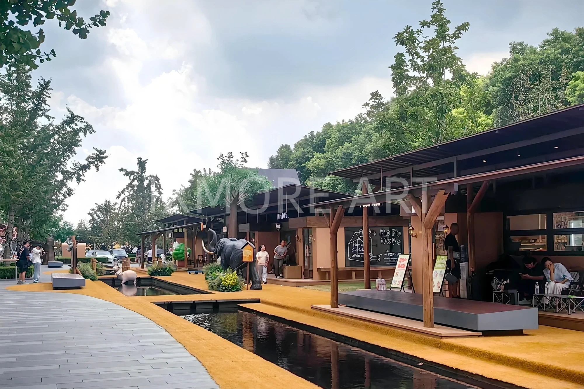 Mall forest tree house full scene, custom art installation factory themed scene creation, internet-famous prop fabrication, amusement park scene prop real shot(4)