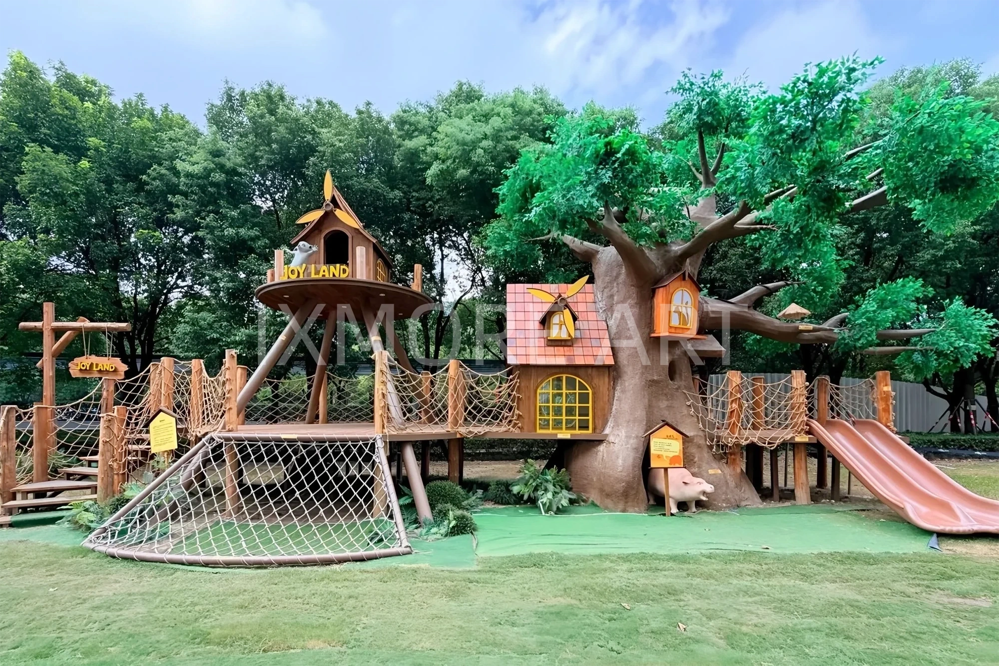 Mall forest tree house full scene, custom art installation factory themed scene creation, internet-famous prop fabrication, amusement park scene prop real shot(5)