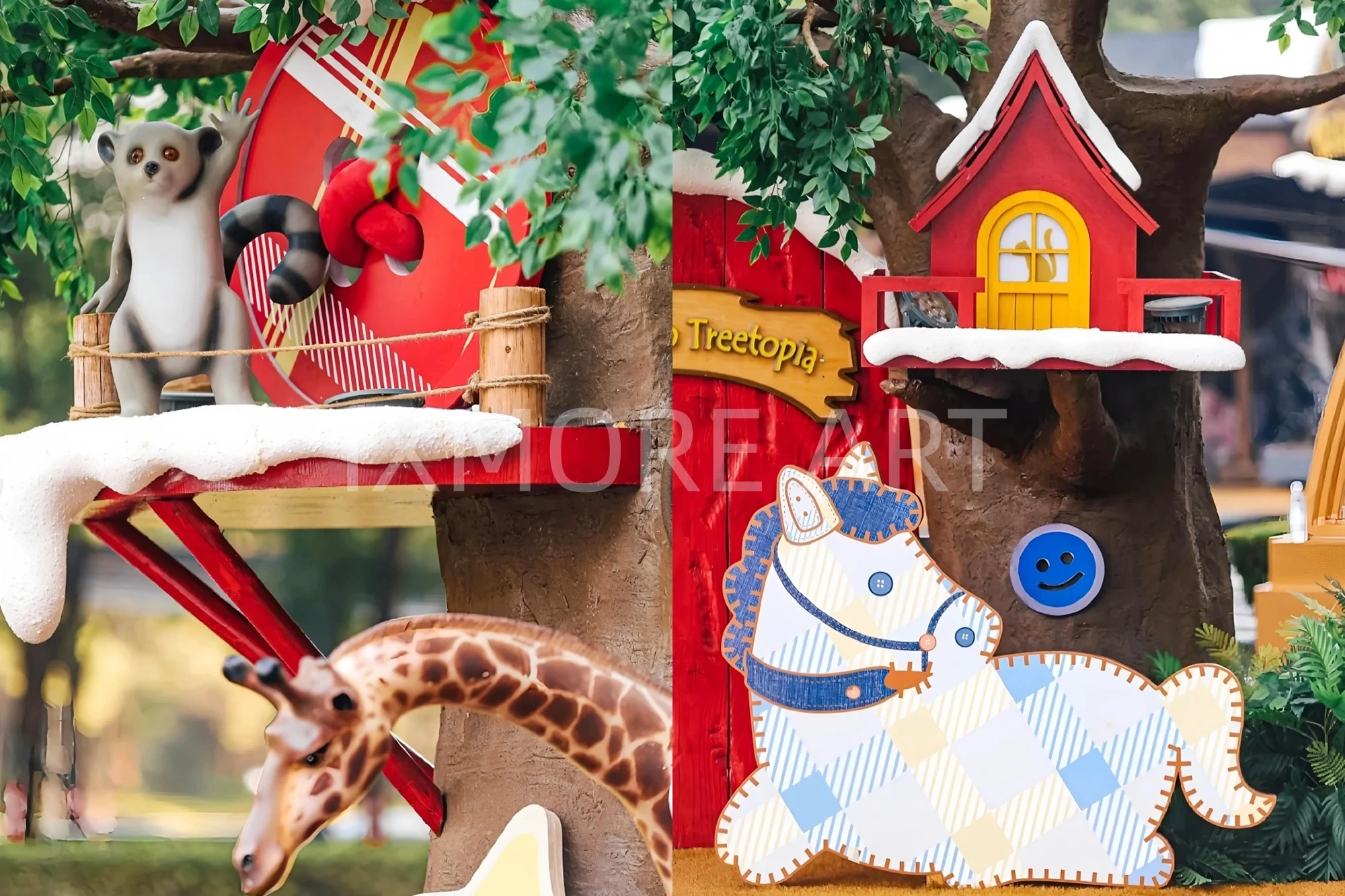 Mall forest tree house full scene, custom art installation factory themed scene creation, internet-famous prop fabrication, amusement park scene prop real shot(7)