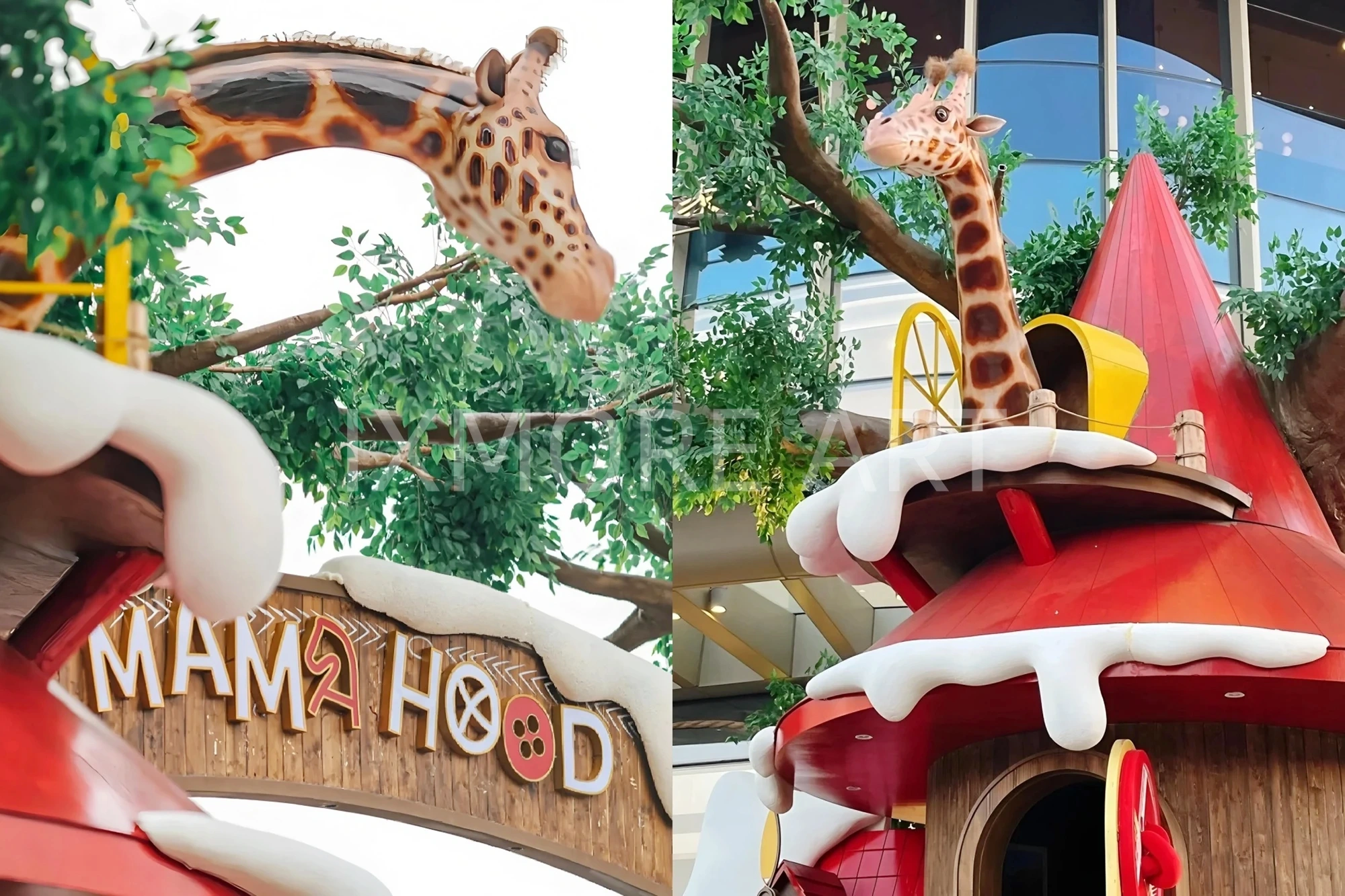 Mall forest tree house full scene, custom art installation factory themed scene creation, internet-famous prop fabrication, amusement park scene prop real shot(8)