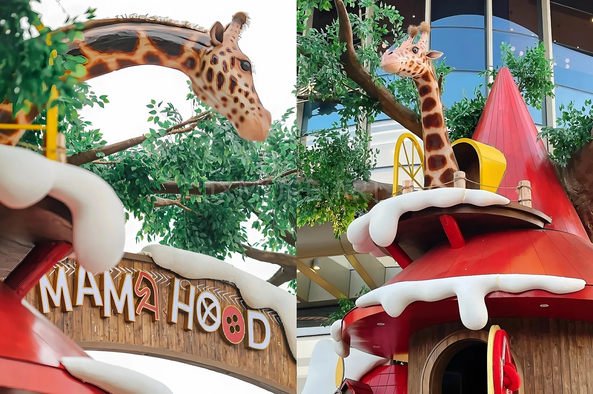 Mall forest tree house full scene, custom art installation factory themed scene creation, internet-famous prop fabrication, amusement park scene prop real shot(13)