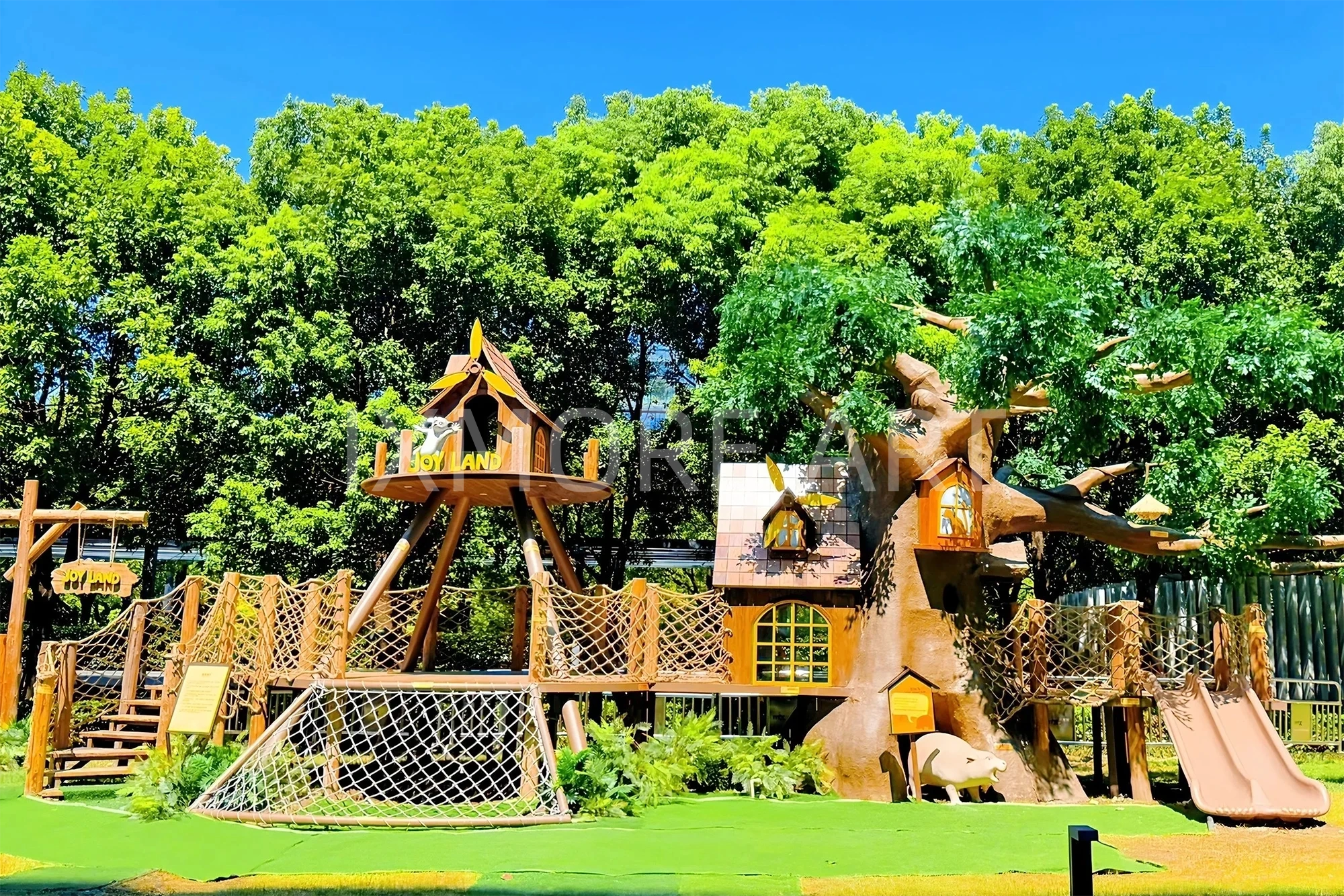 Mall forest tree house full scene, custom art installation factory themed scene creation, internet-famous prop fabrication, amusement park scene prop real shot(9)