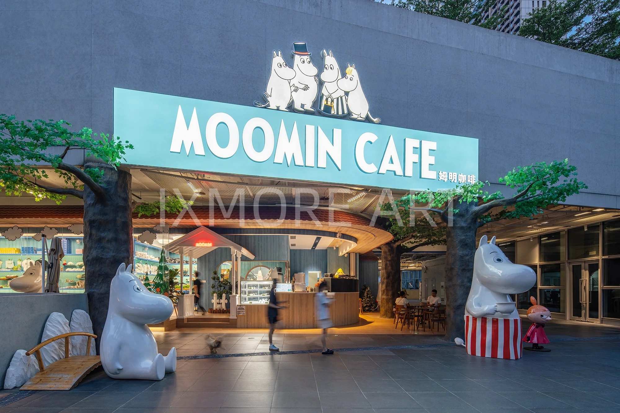 Acrylic edge lighting detail on Moomin popup props custom event materials craftsmanship(1)
