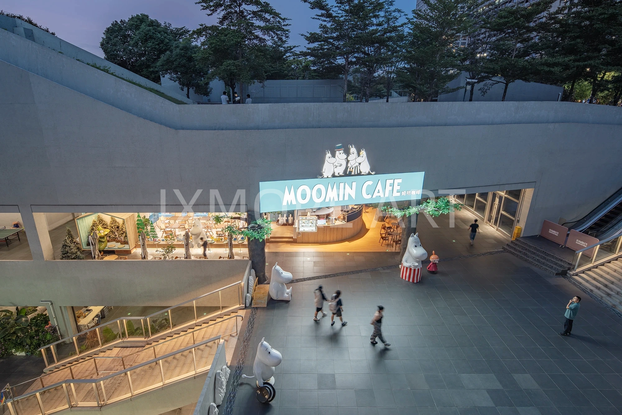 Acrylic edge lighting detail on Moomin popup props custom event materials craftsmanship(4)