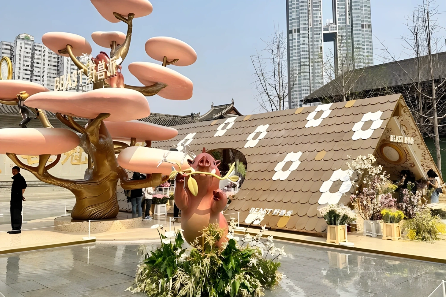 Custom Beast Floral Themed Pop-Up Installation