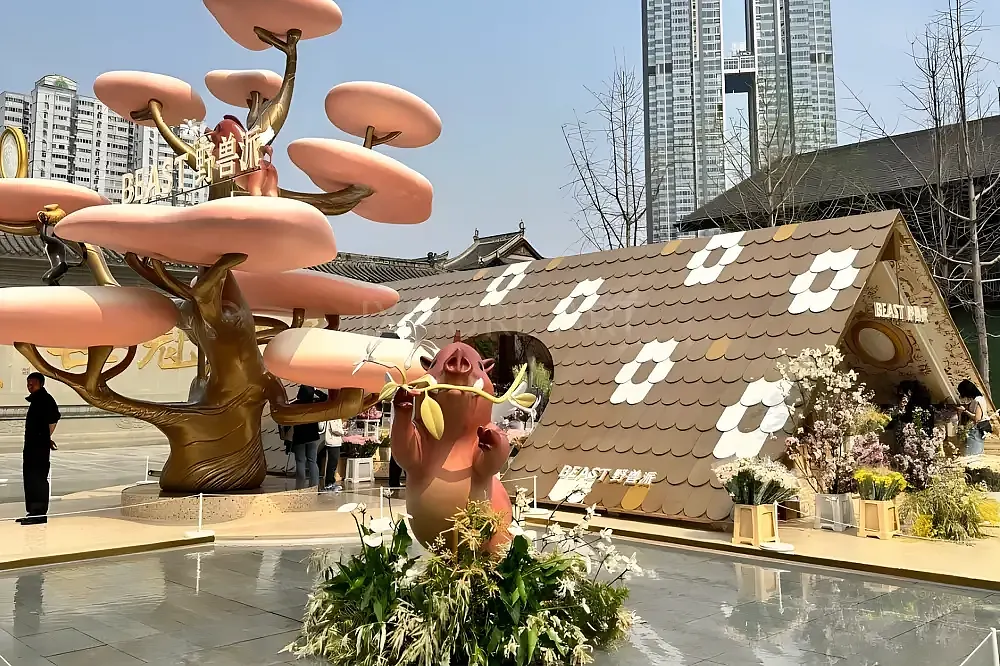 Custom Beast Floral Themed Pop-Up Installation