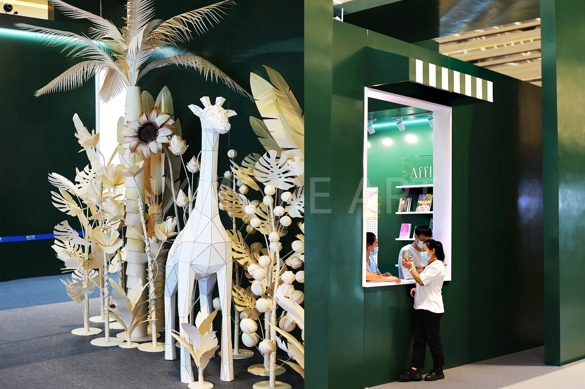 Custom large-scale paper art immersive installation for themed event decor, handmade by professional art factory, ideal for pop-up shop visual centerpiece（3）