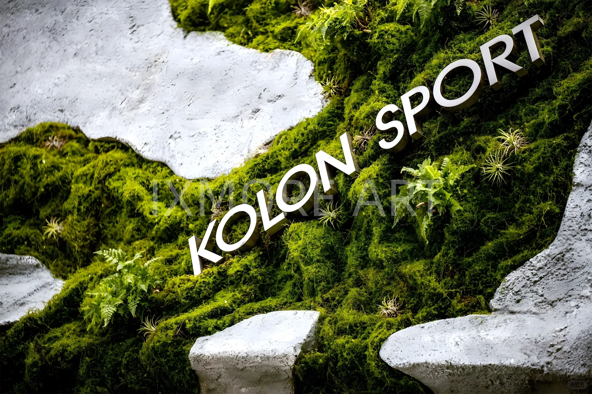 Full view of KOLON Natural Momentum limited-time pop-up, one-stop custom event fabrication service by art factory, finished immersive marketing installation with professional event prop fabrication.(7)