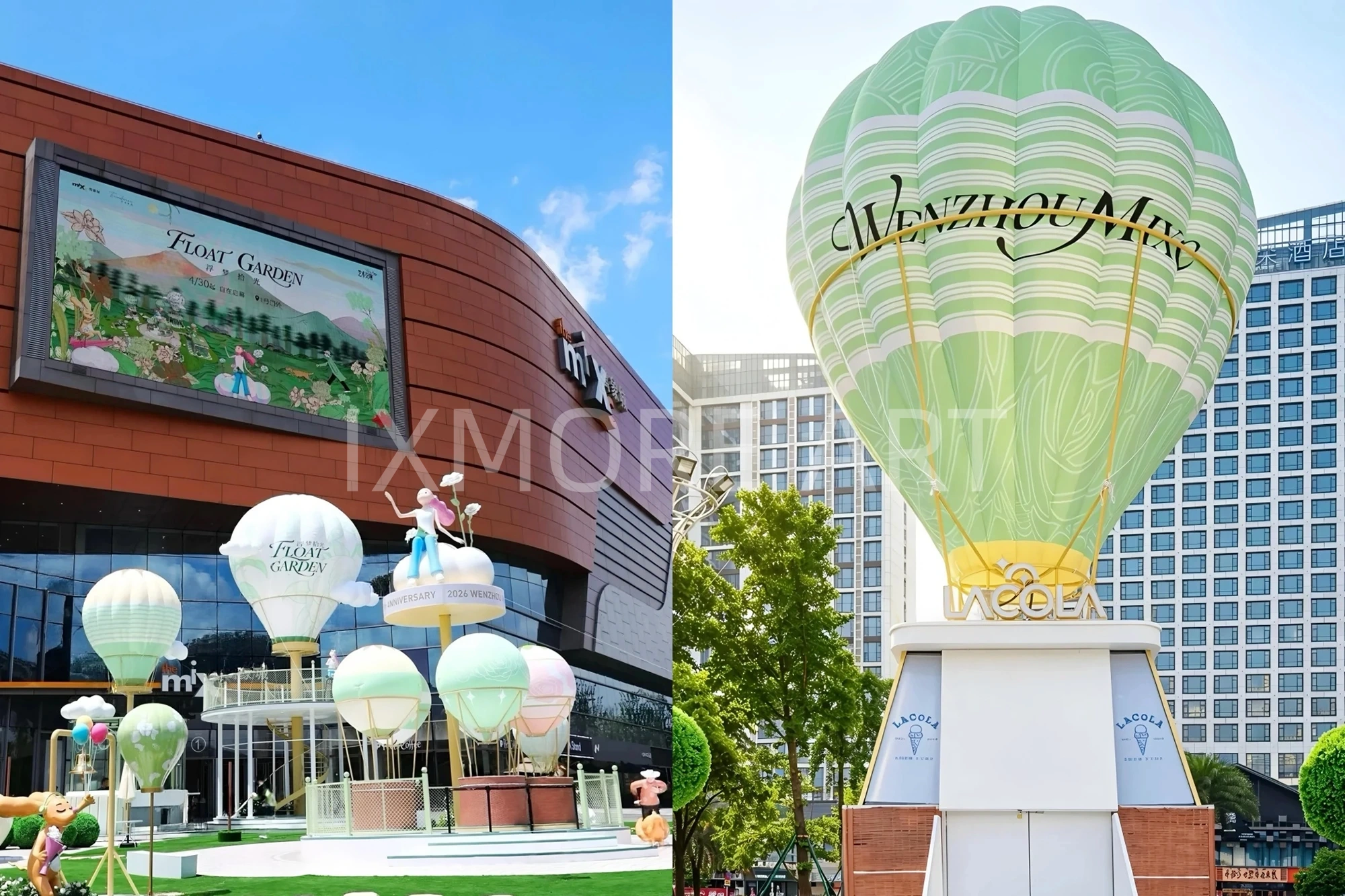 Large-scale custom flying art installation at shopping mall atrium, featuring soaring bird sculptures and immersive cloud-themed decor, custom fabricated by professional art decoration factory(11)