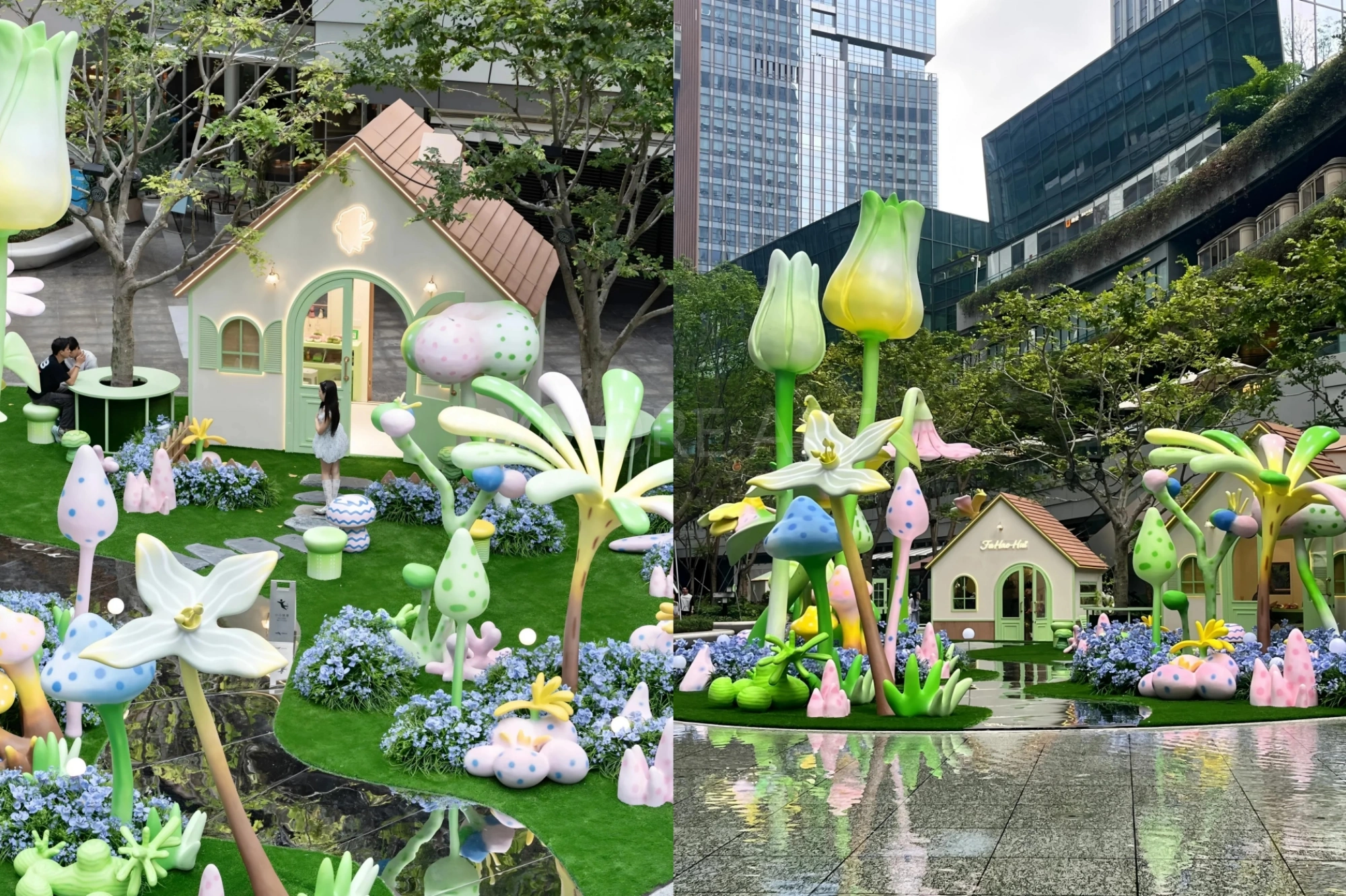 Custom mall decor props under production and factory pre-assembly phase(5)