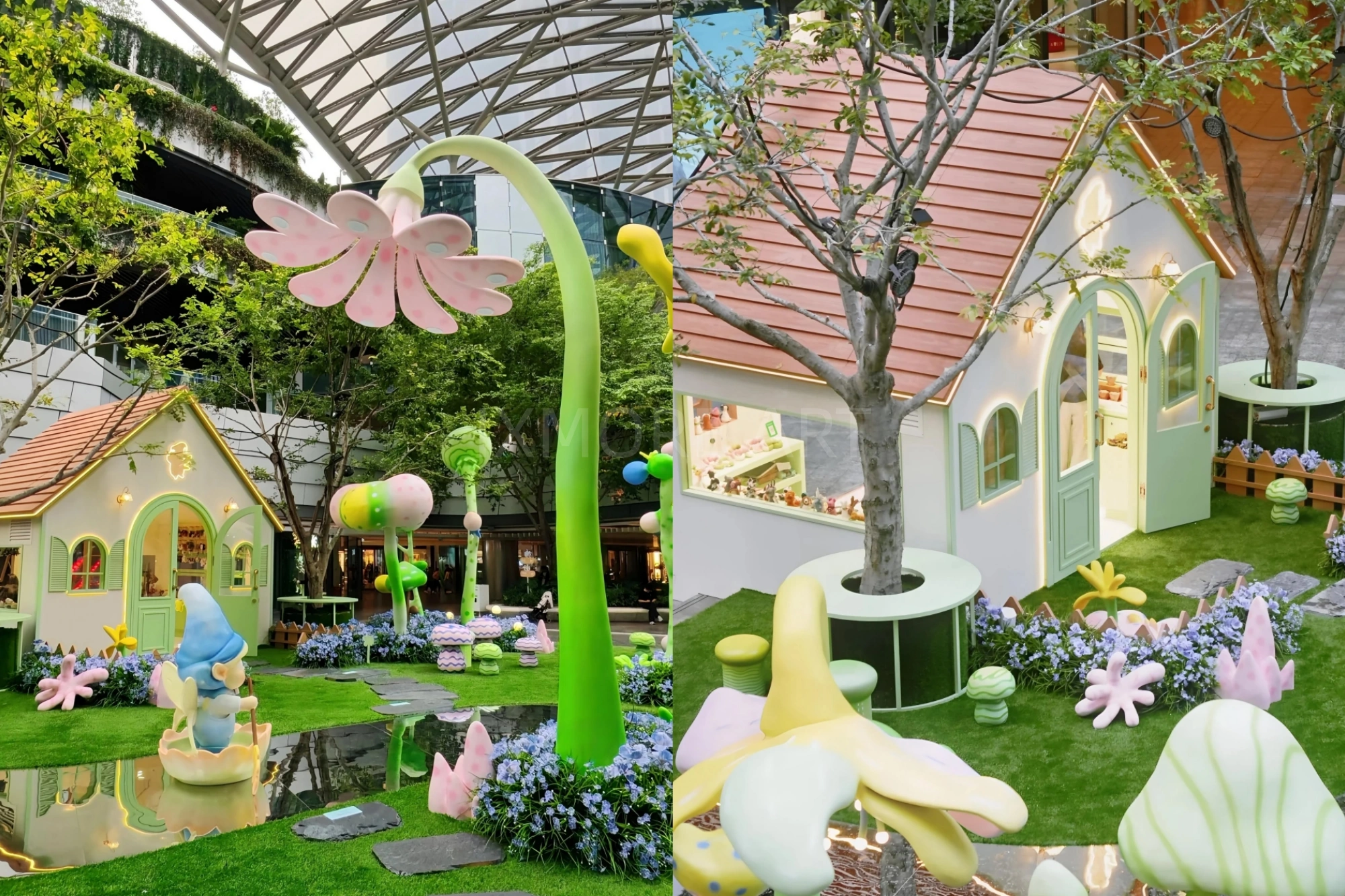 Custom mall decor props under production and factory pre-assembly phase(9)