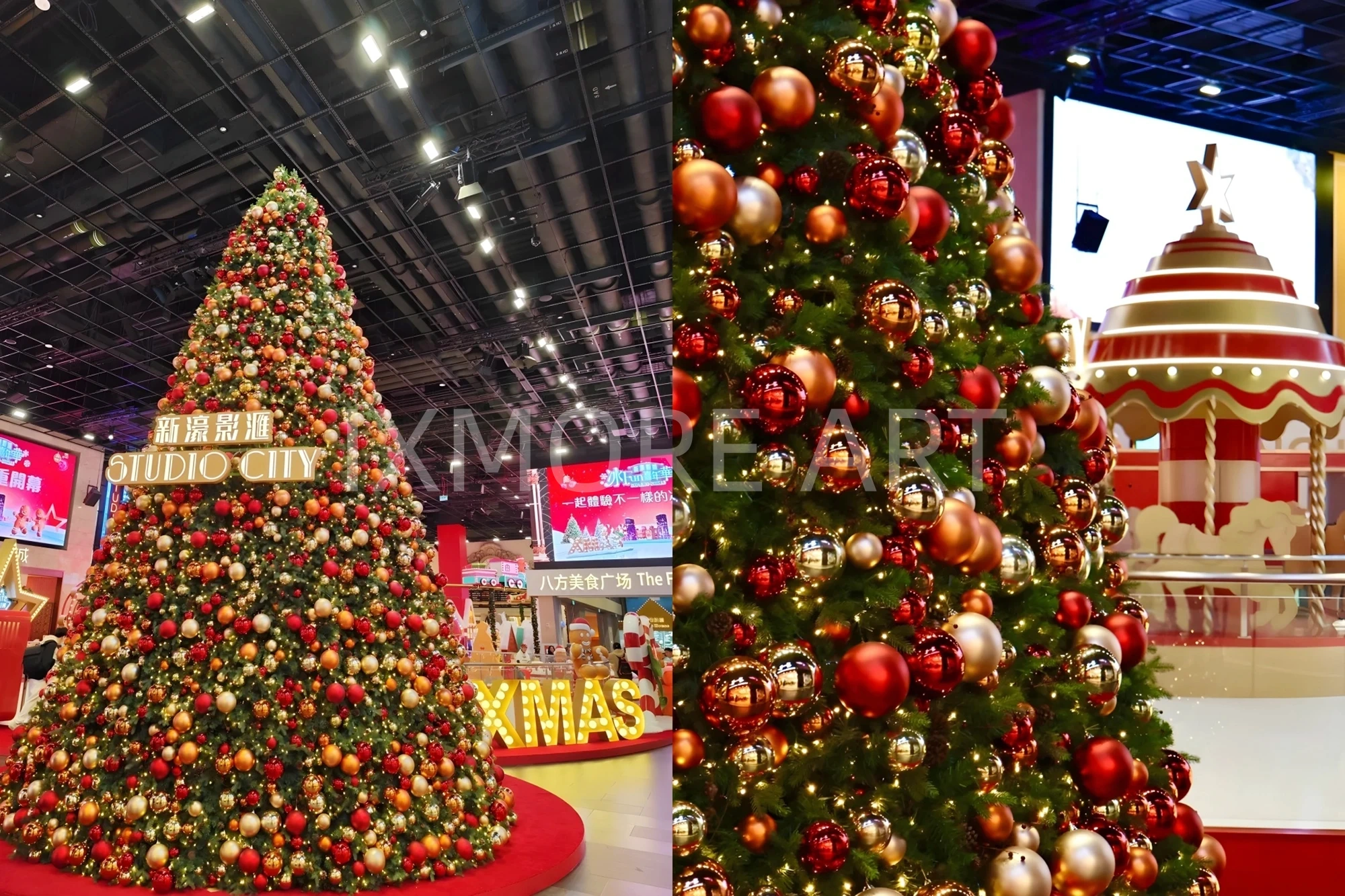 Custom Christmas castle installation for Studio City Macau – large mall art prop factory(13)