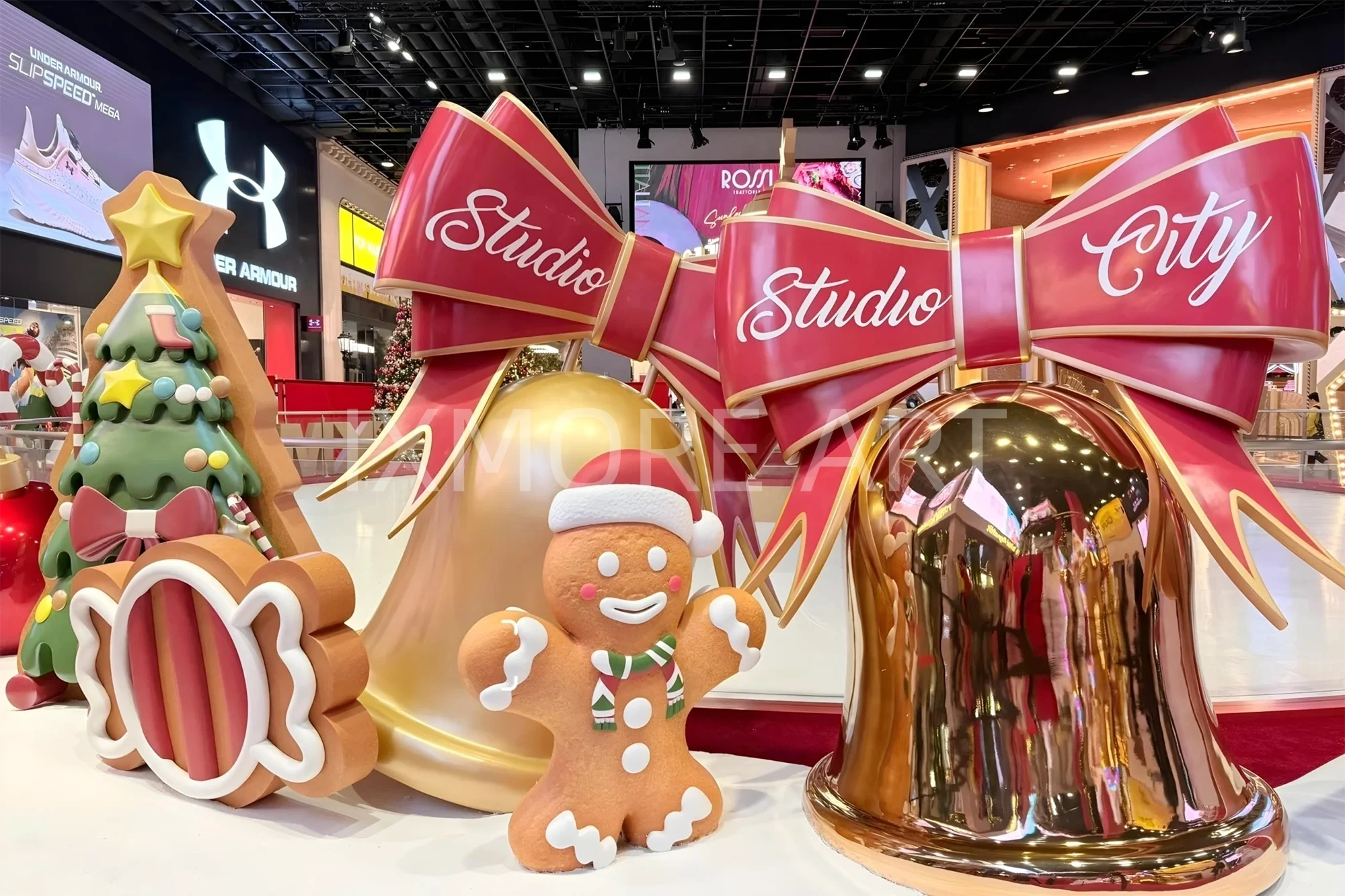 Custom Christmas castle installation for Studio City Macau – large mall art prop factory(5)