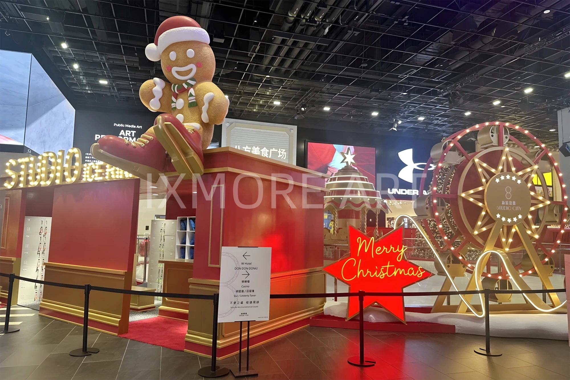 Custom Christmas castle installation for Studio City Macau – large mall art prop factory(8)