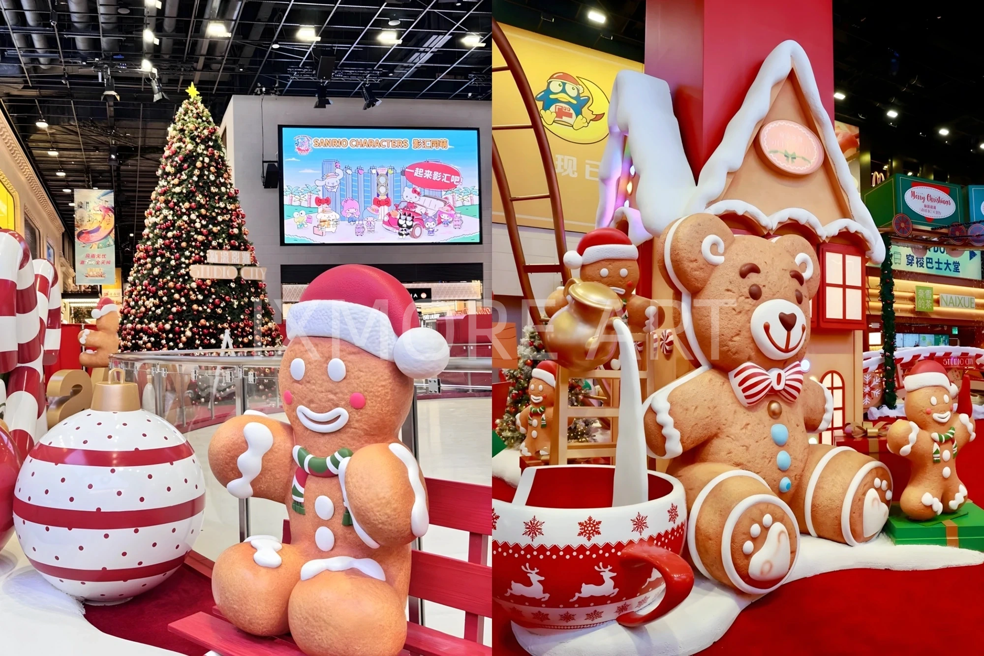 Custom Christmas castle installation for Studio City Macau – large mall art prop factory(9)