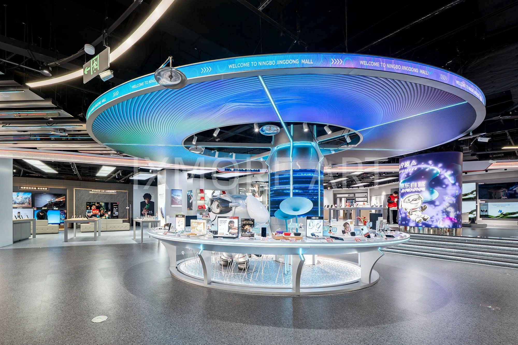 Custom FRP kinetic art installation for Suzhou JD Mall grand opening(6)