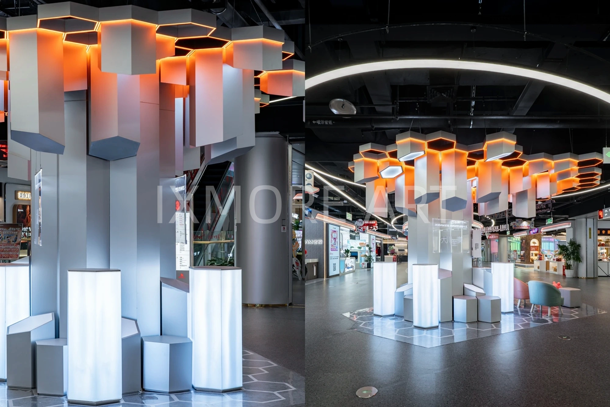 Custom FRP kinetic art installation for Suzhou JD Mall grand opening(9)