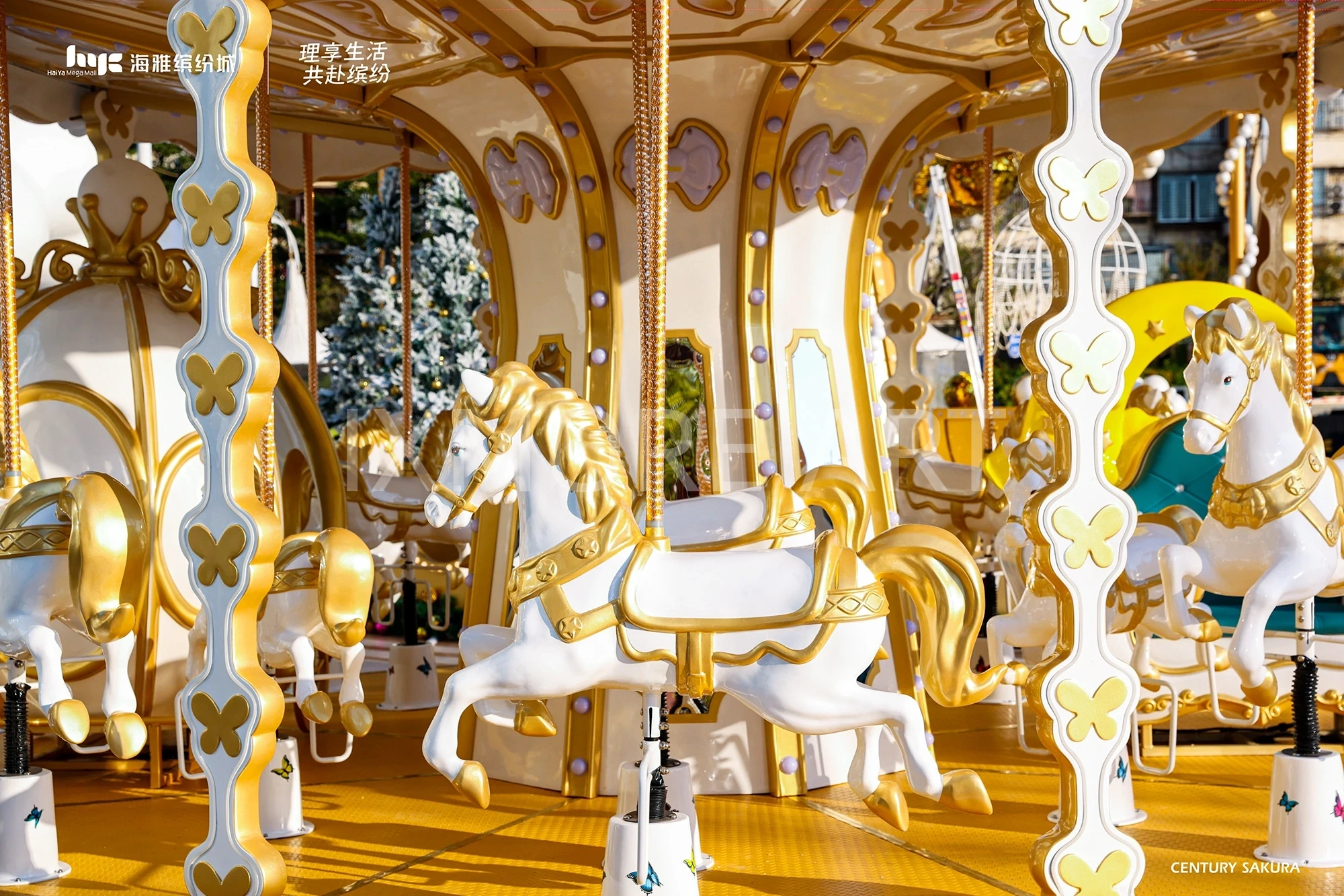 Custom large Christmas props with kinetic art installation for mall production(5)