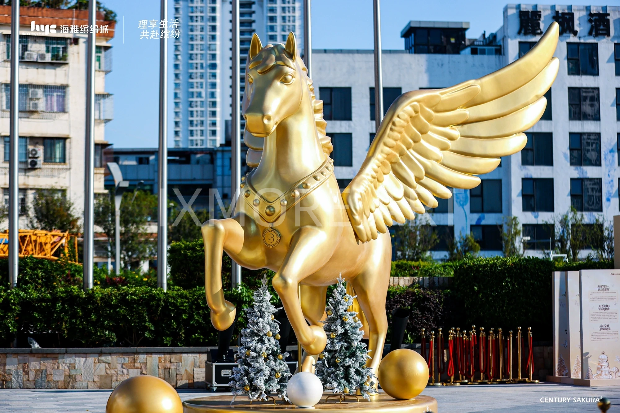 Custom large Christmas props with kinetic art installation for mall production(6)