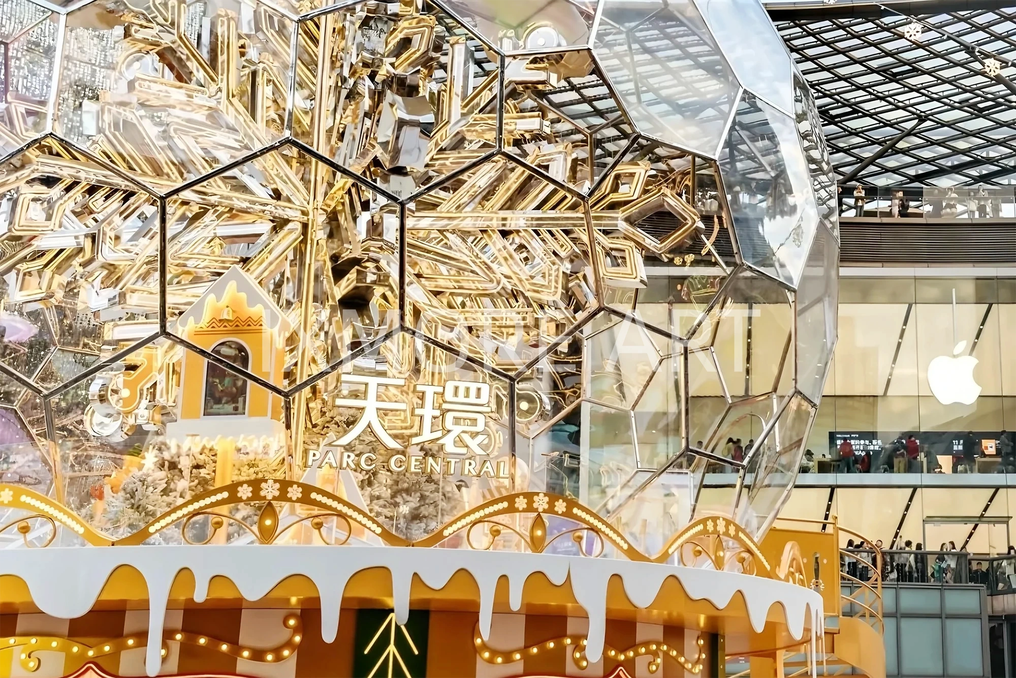 Large acrylic Christmas decor installation for shopping mall(10)