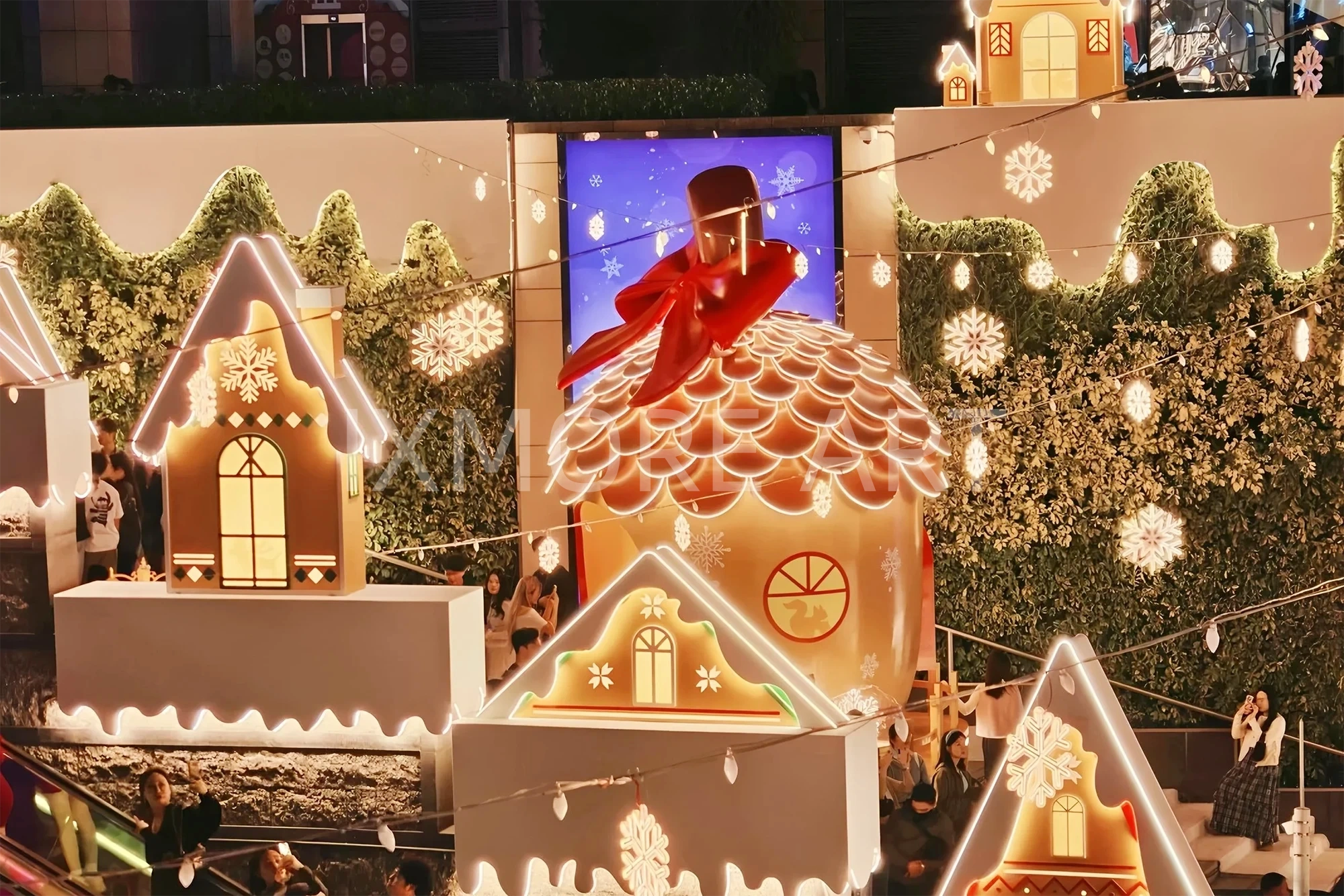 Large acrylic Christmas decor installation for shopping mall(11)