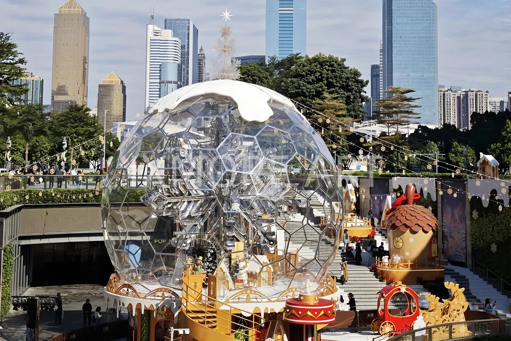 Large acrylic Christmas decor installation for shopping mall(2)