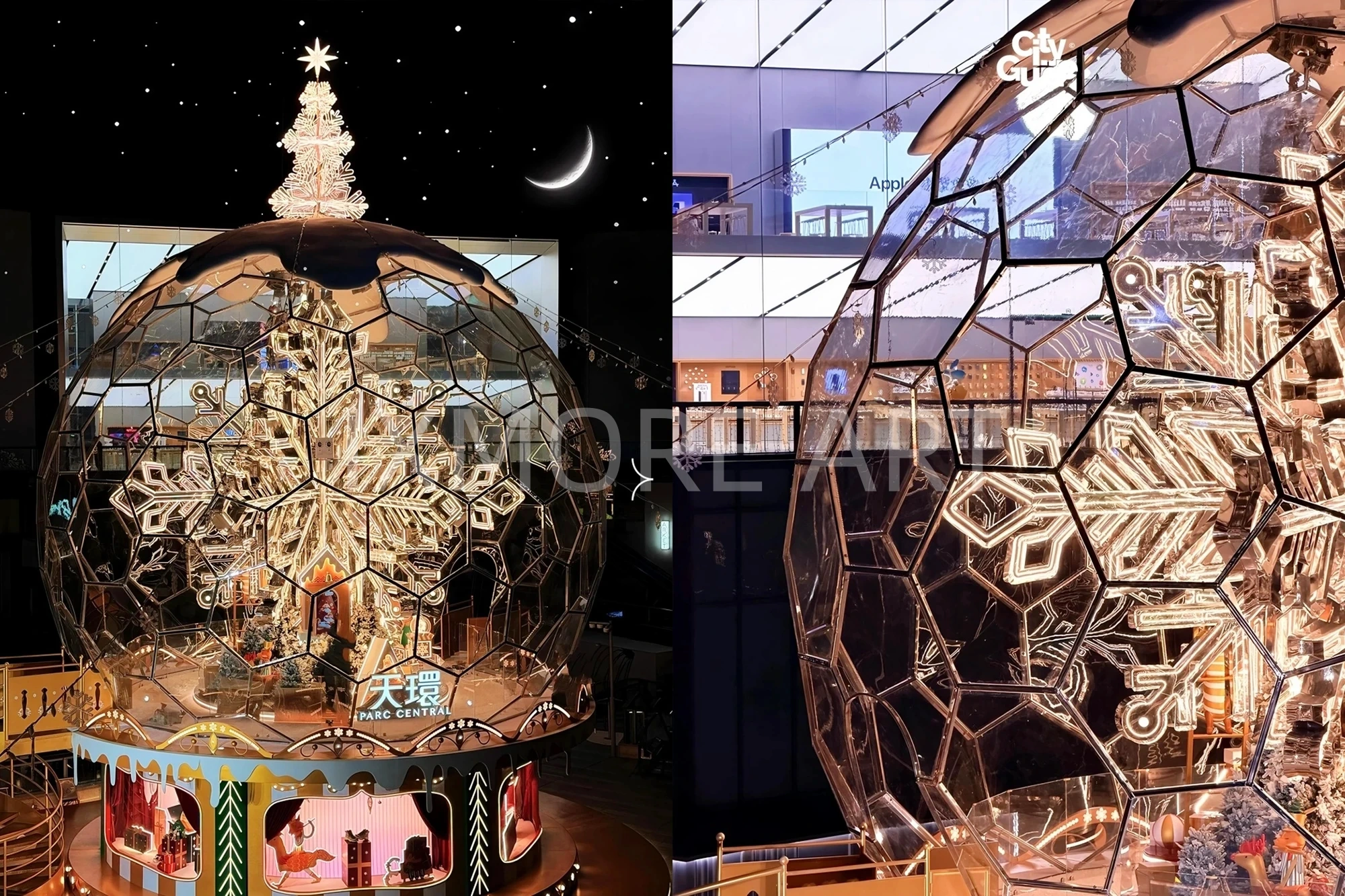 Large acrylic Christmas decor installation for shopping mall(3)