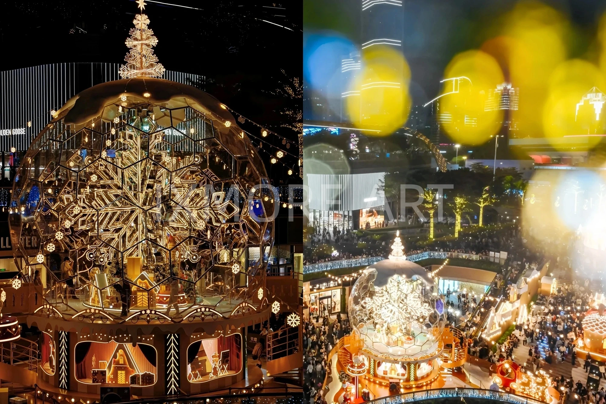 Large acrylic Christmas decor installation for shopping mall(4)