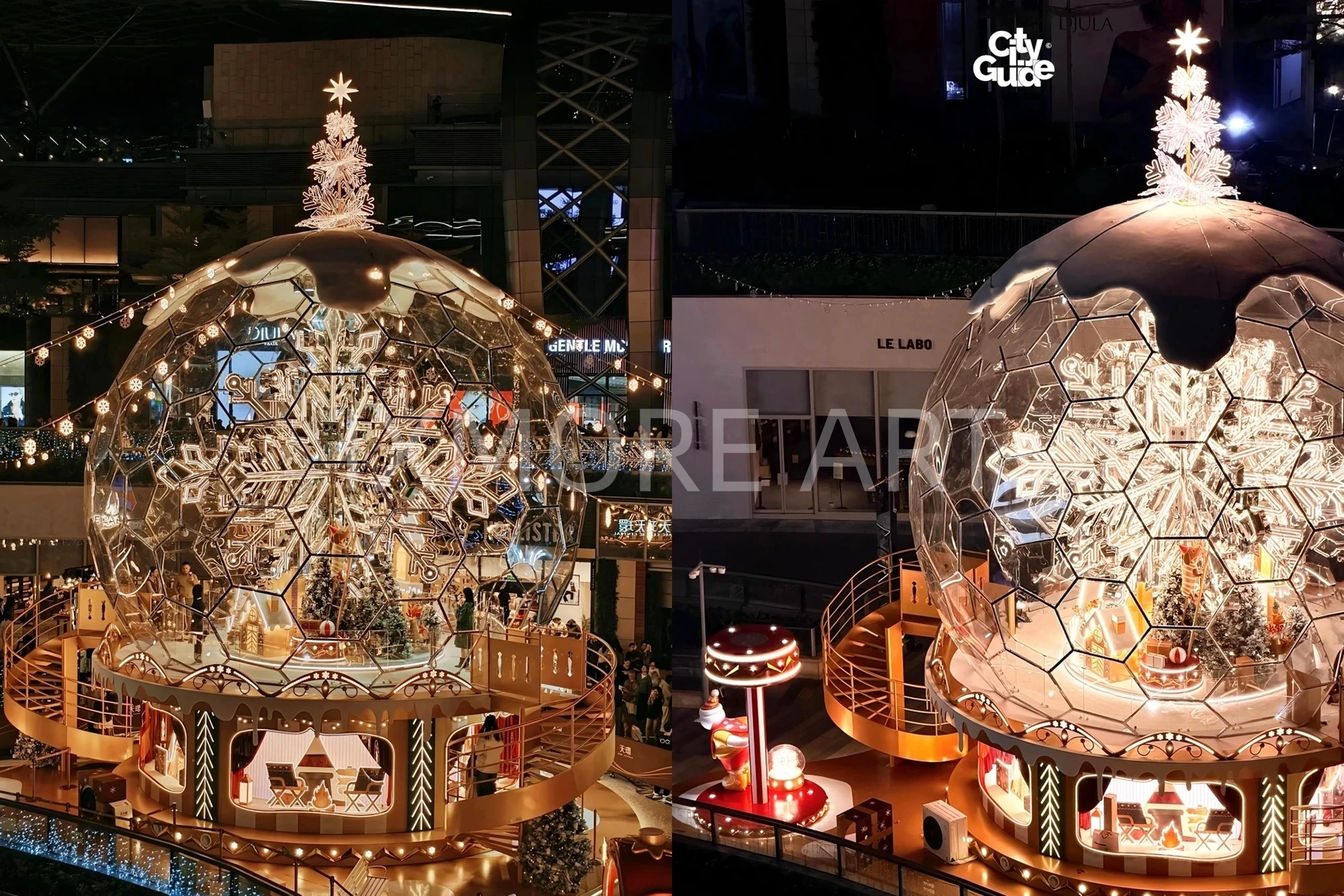 Large acrylic Christmas decor installation for shopping mall(5)
