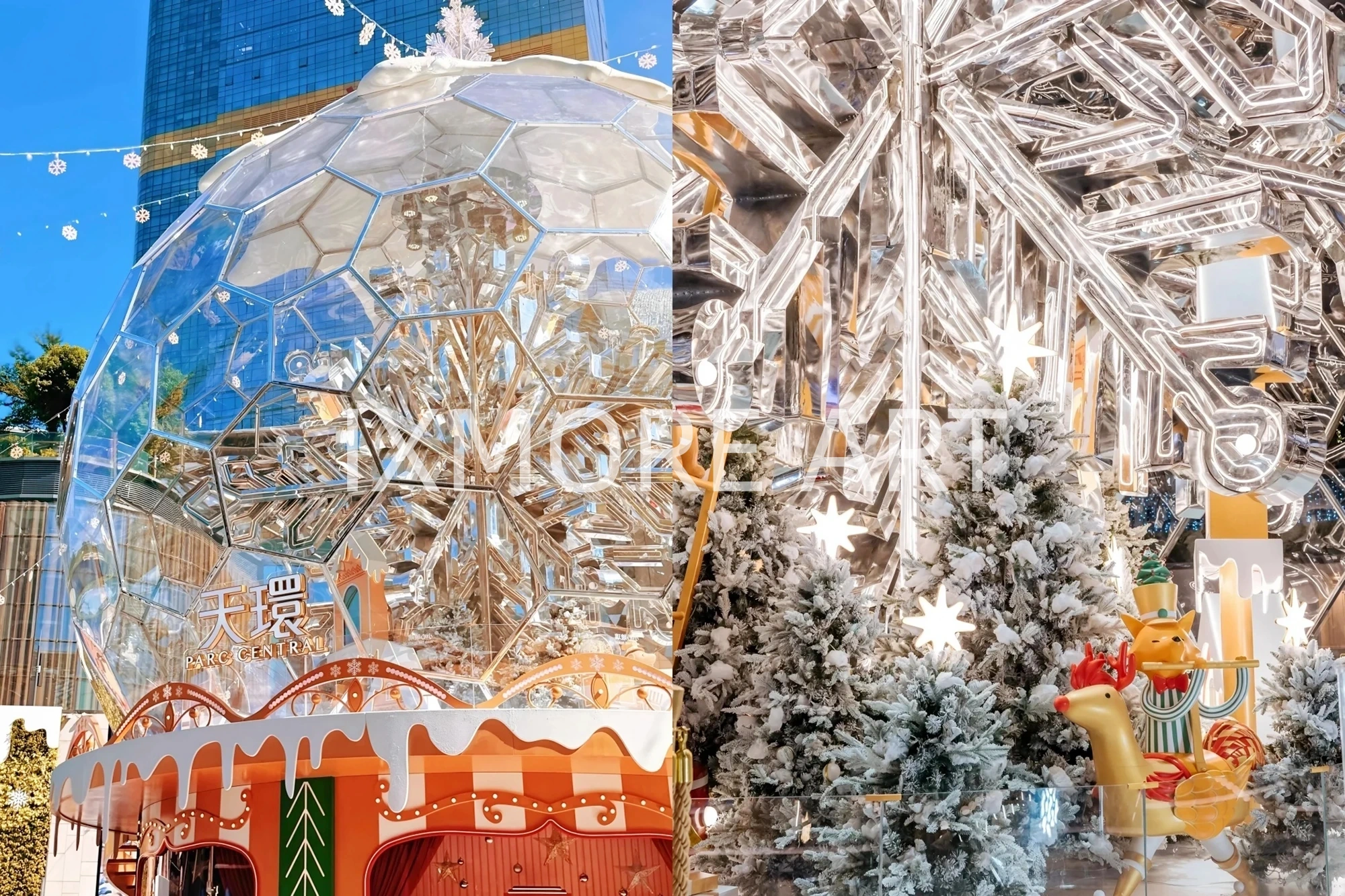 Large acrylic Christmas decor installation for shopping mall(6)