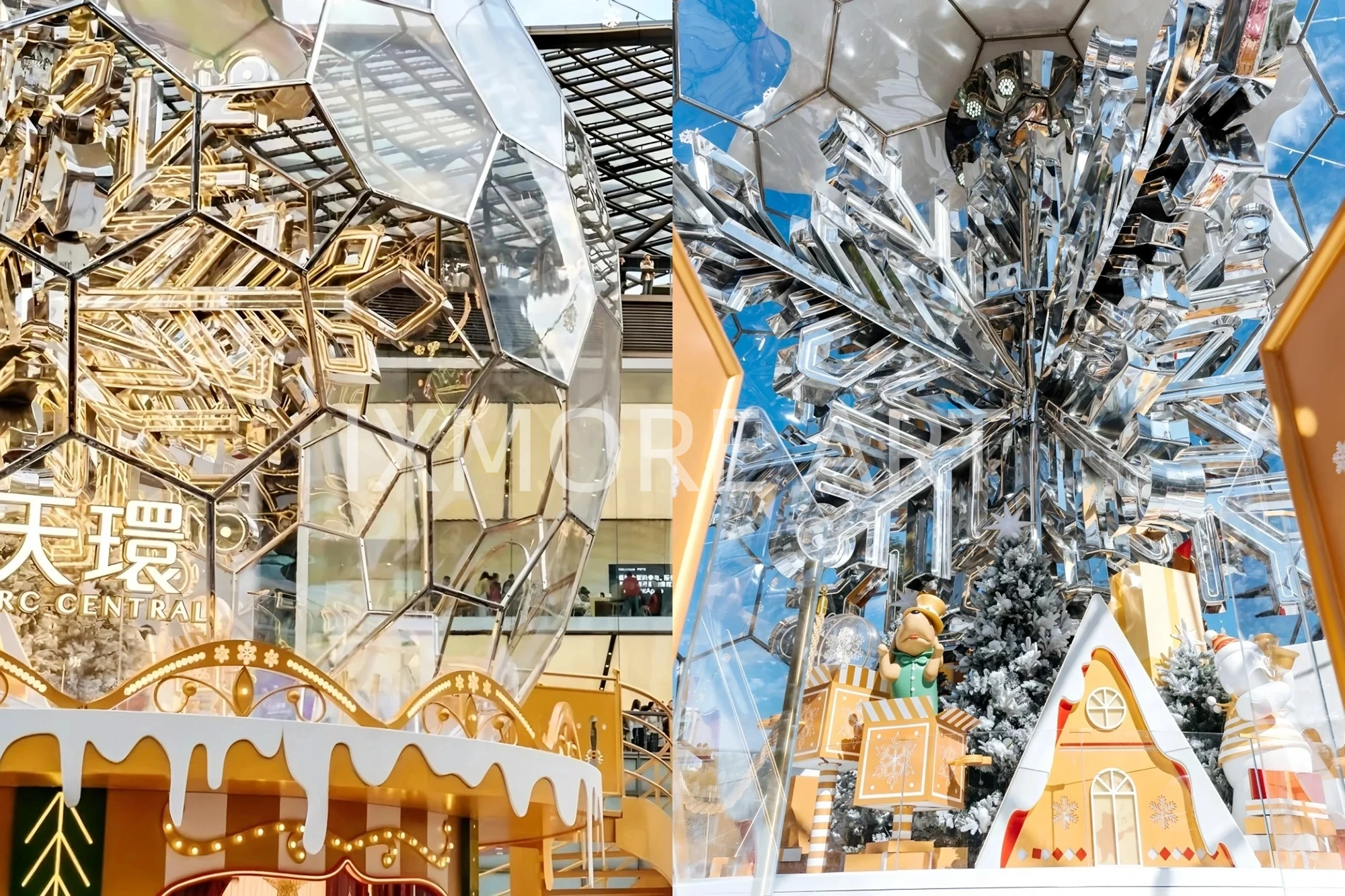 Large acrylic Christmas decor installation for shopping mall(7)
