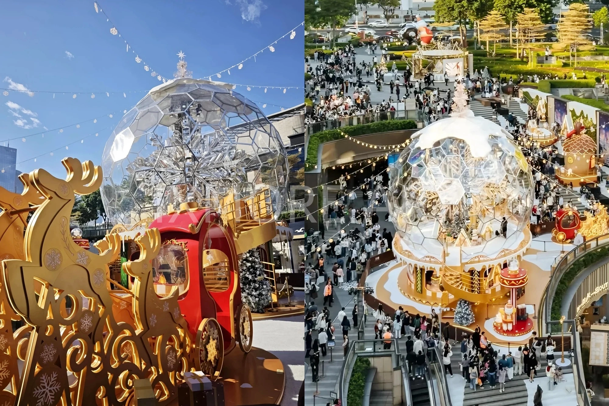 Large acrylic Christmas decor installation for shopping mall(8)