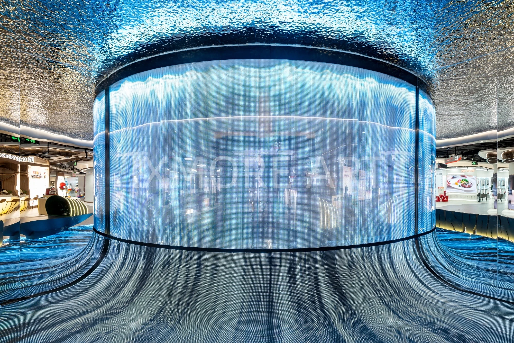 Close-up custom interactive art installation, Wuhan mall decor props with professional lighting design(10)